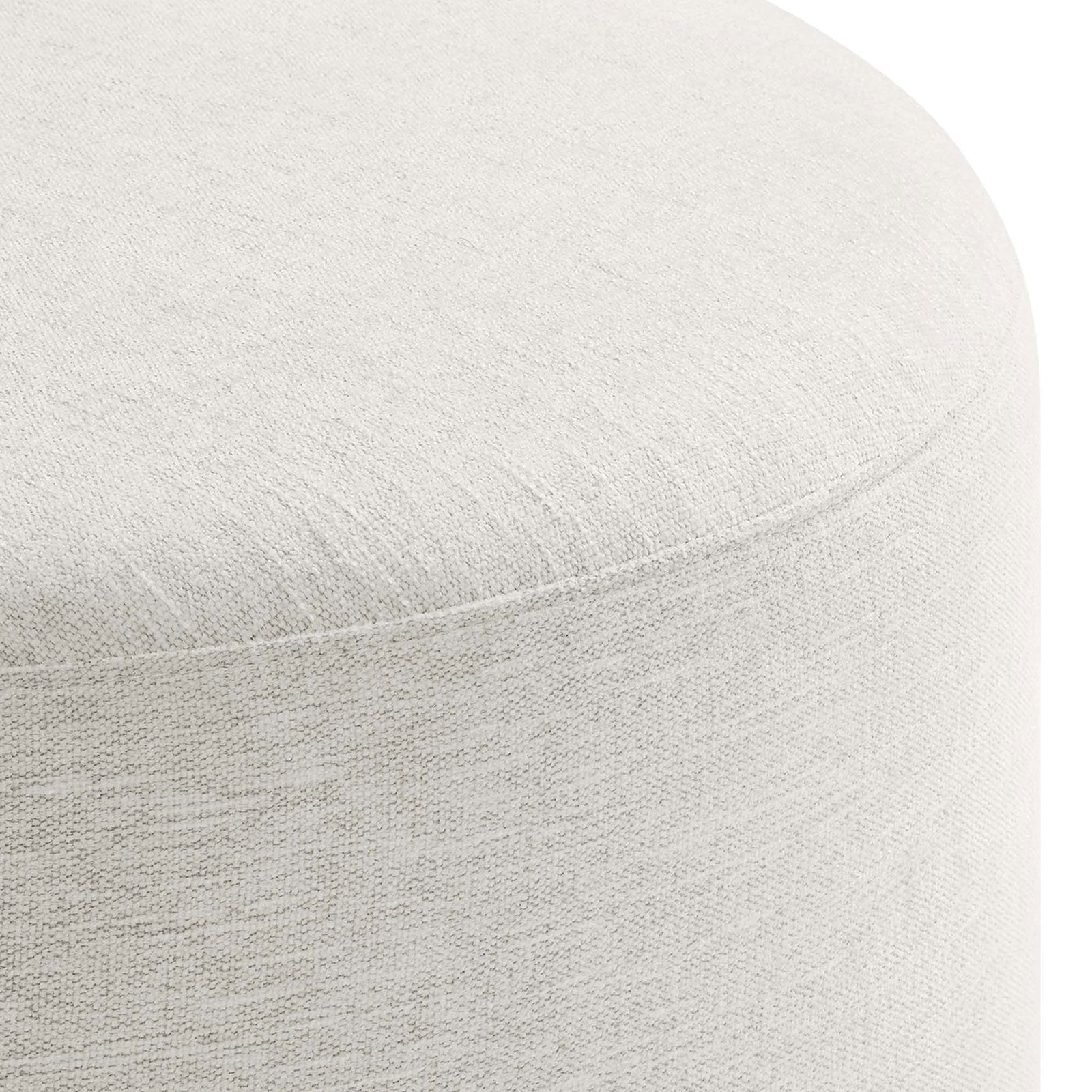 Textured heathered ivory upholstery showing the ottoman's soft woven fabric detail || EEI-6645-HEI || detail_studio