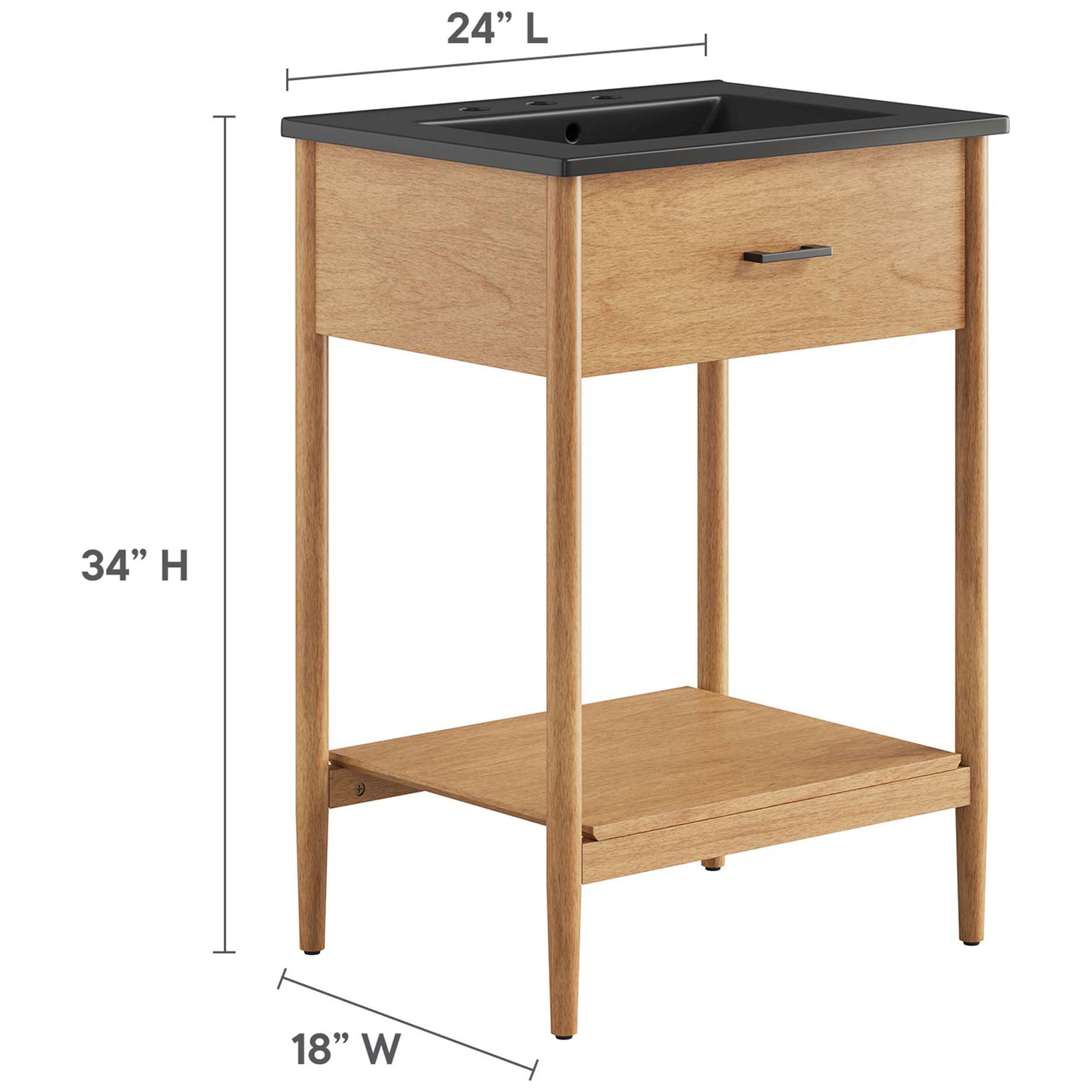 Dimensions shown for a wider vanity offering extra counter space. || EEI-6661-NAT-BLK || dimension_studio