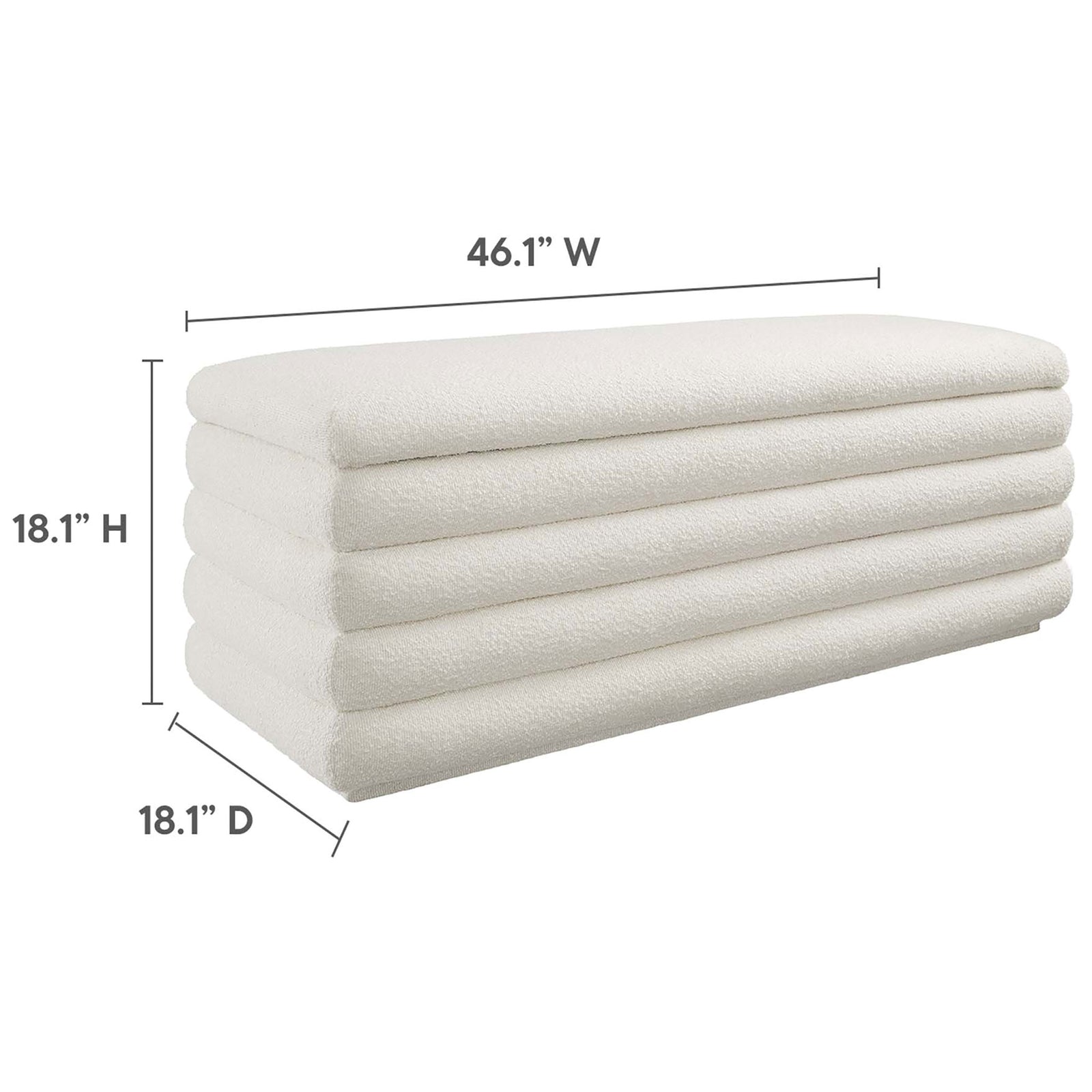 Bench dimensions provide a versatile fit for entryways, bedrooms, and living spaces || EEI-6665-CLO || dimension_studio