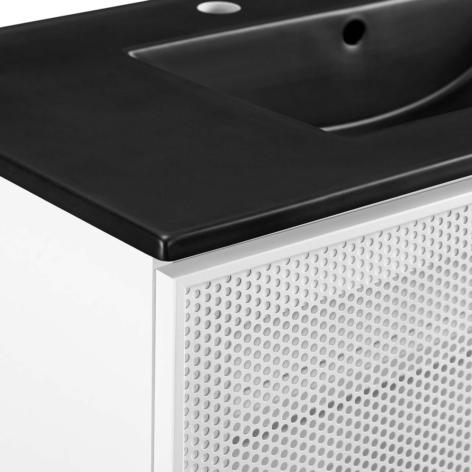 Crisp edge detailing meets perforated texture for a refined, airy look || EEI-6680-BLK-WHI || detail_studio