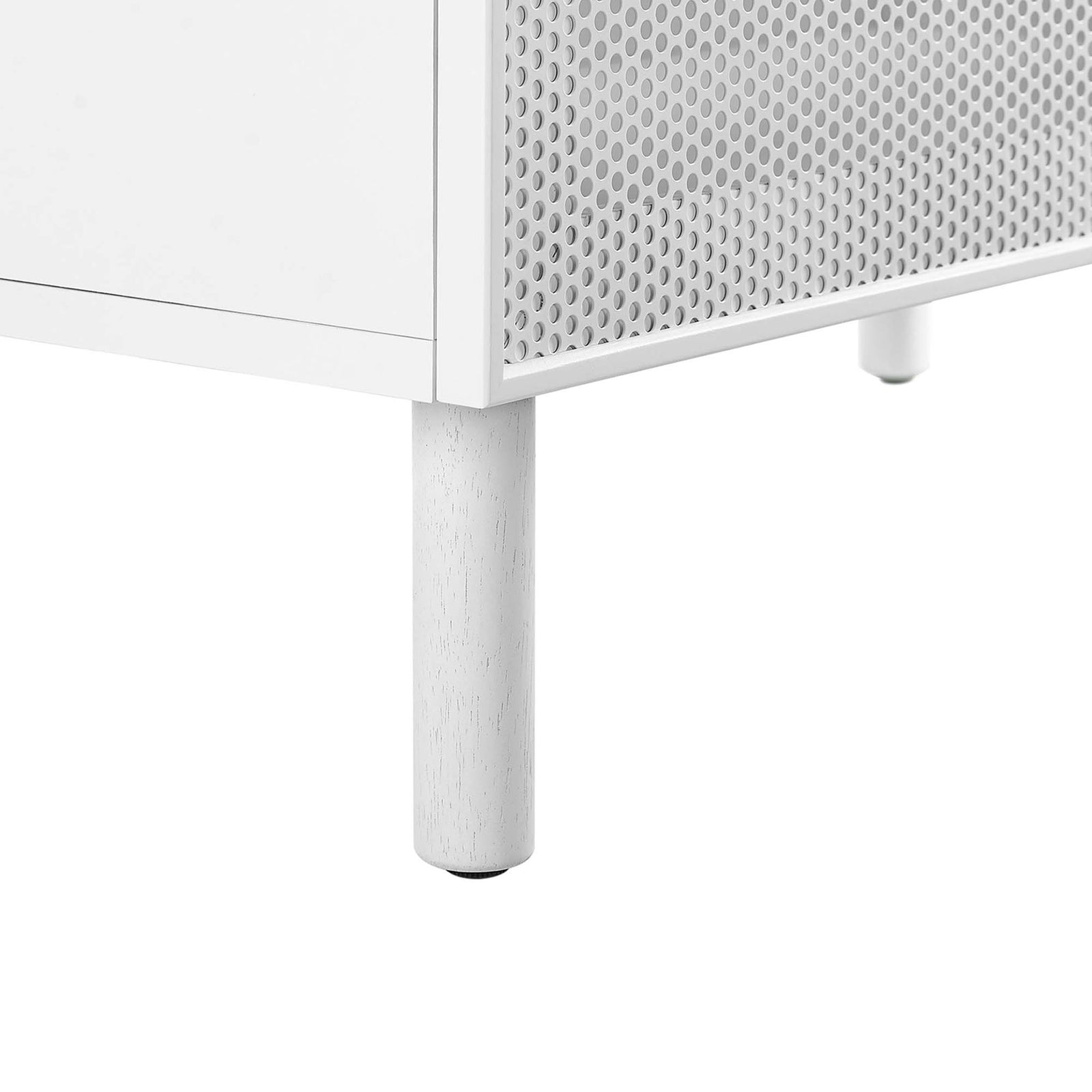 Sturdy white legs with non-marking levelers for a balanced, scratch-free setup || EEI-6680-BLK-WHI || leg_studio