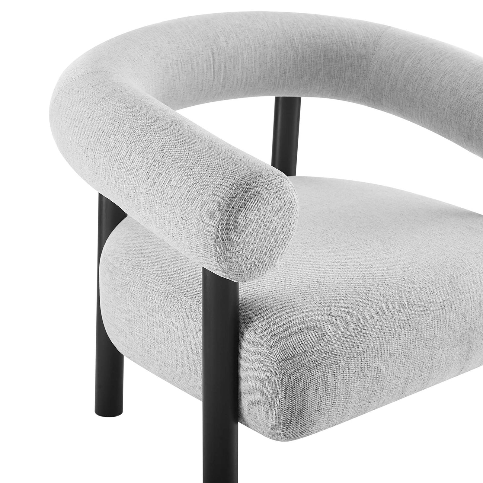 Soft heathered weave and smooth, rounded cushioning deliver inviting texture and support || EEI-6689-LGR-BLK || detail_studio