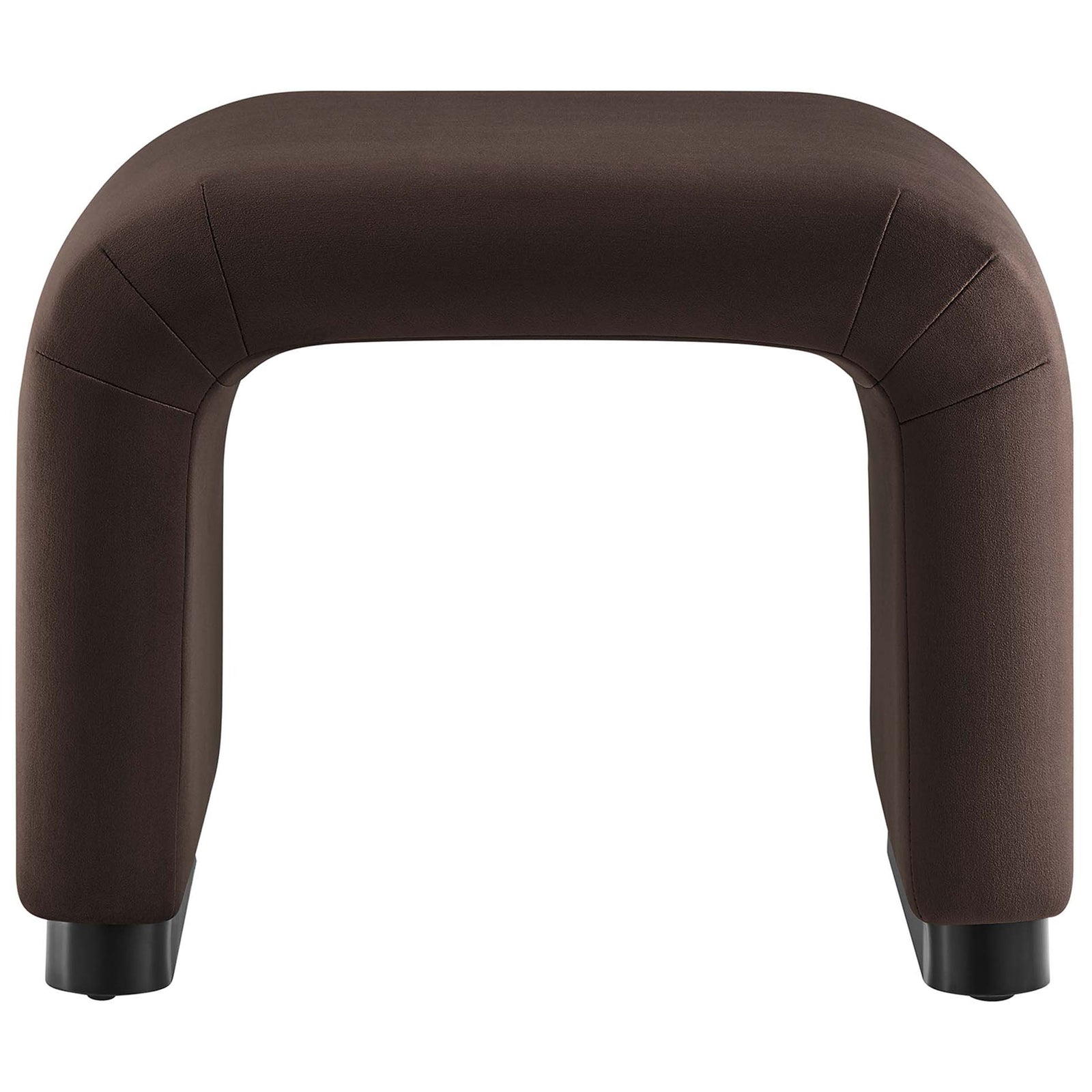 Open arch design provides comfortable seating and airy style in durable performance velvet || EEI-6733-BLK-CHB || front_studio