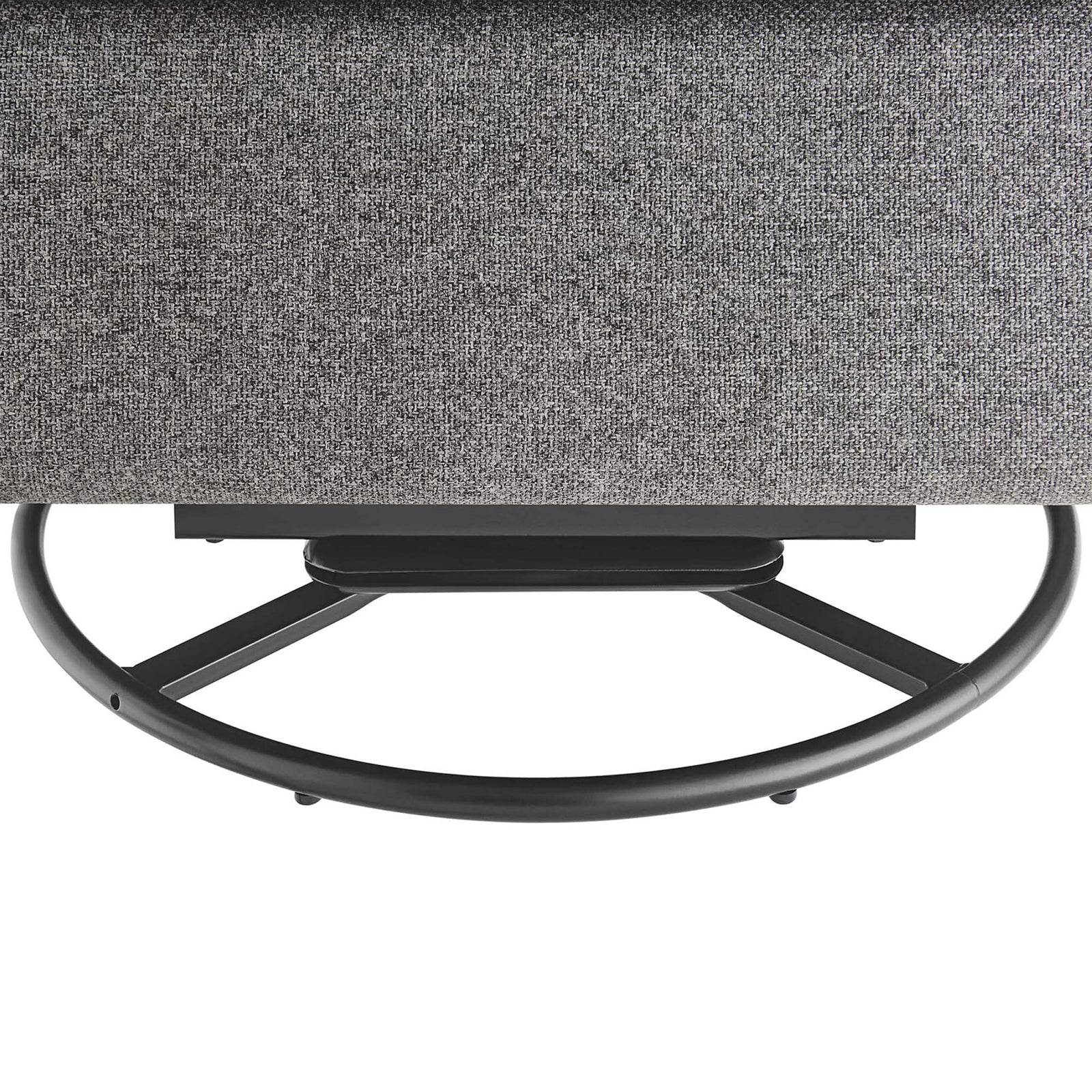 Durable round metal base delivers smooth 360-degree swivel and gentle gliding motion || EEI-6738-GRY || leg_studio