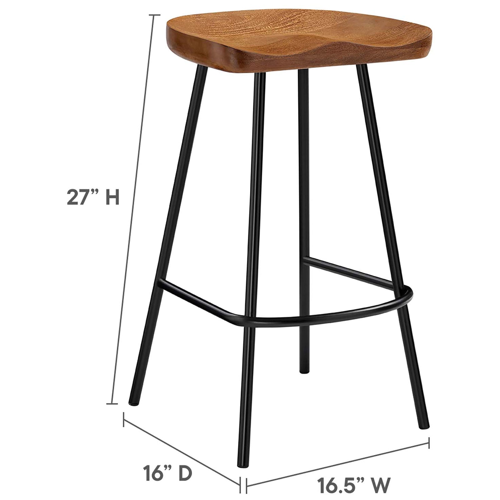 Counter stool dimensions provide a compact footprint for kitchen islands and breakfast bars || EEI-6741-WAL || dimension_studio