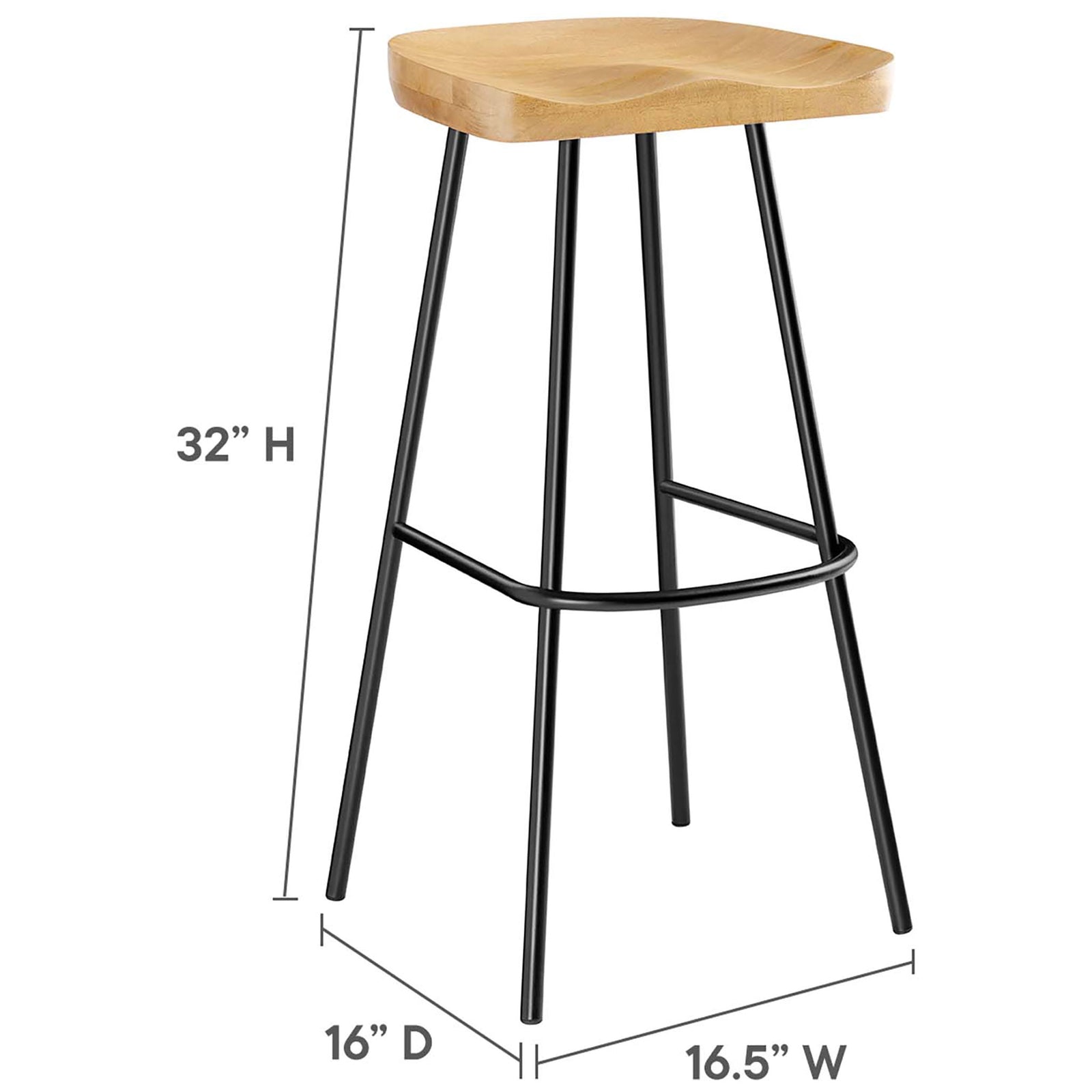 Tall bar stool proportions fit seamlessly at high counters and home bars || EEI-6742-OAK || dimension_studio