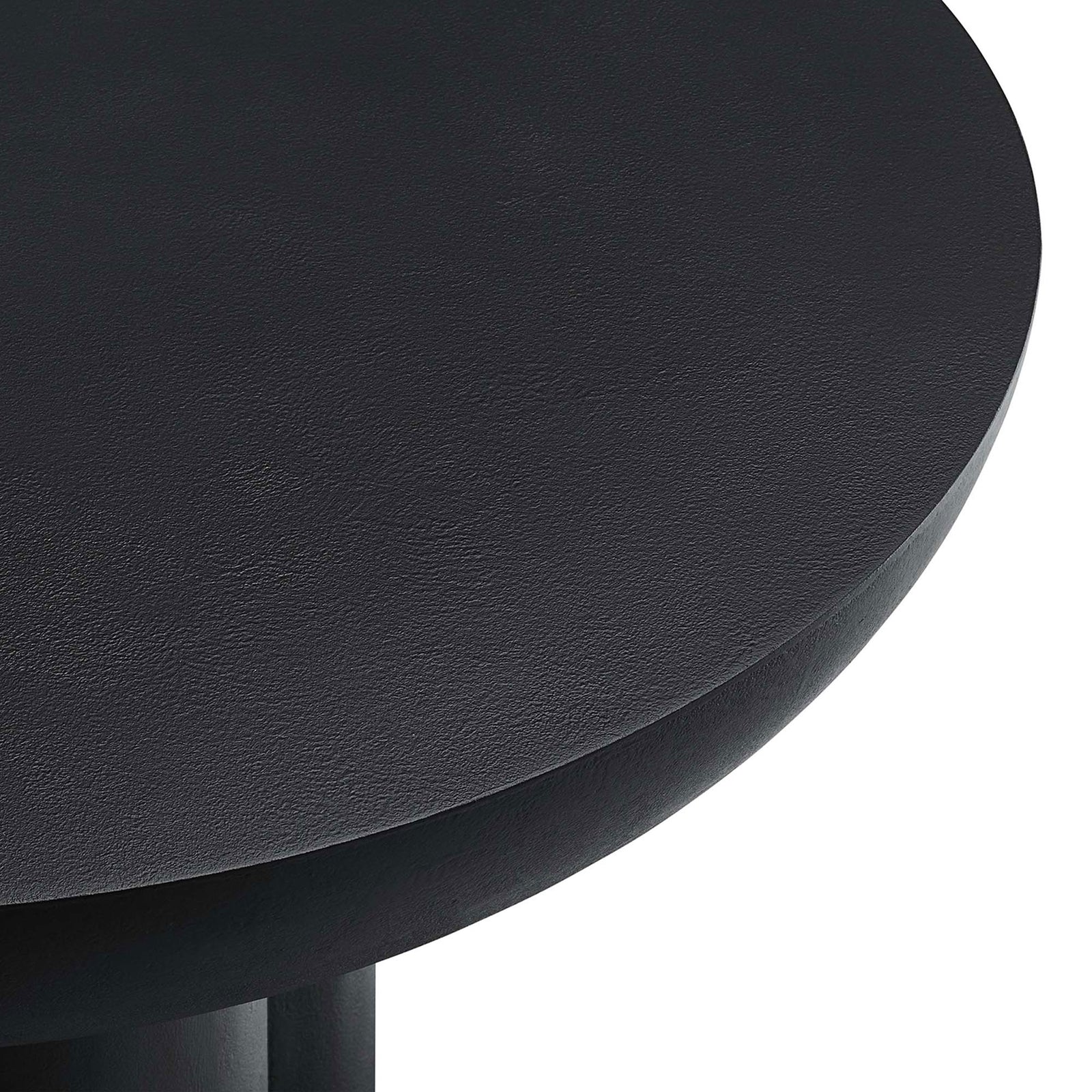 Durable, textured concrete overlay tabletop with rounded edge || EEI-6760-BLK || detail_studio