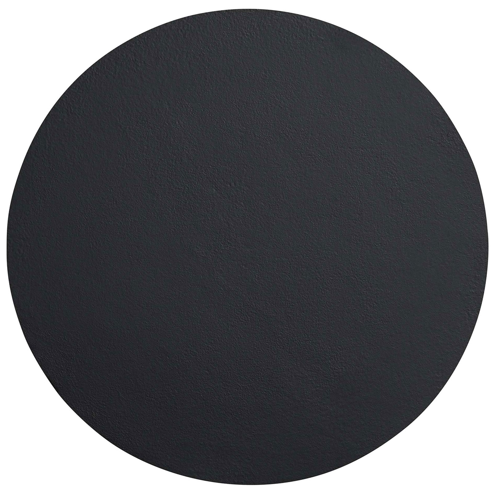 Round black tabletop with subtle concrete texture offering a sleek modern surface for drinks and decor || EEI-6761-BLK || top_studio