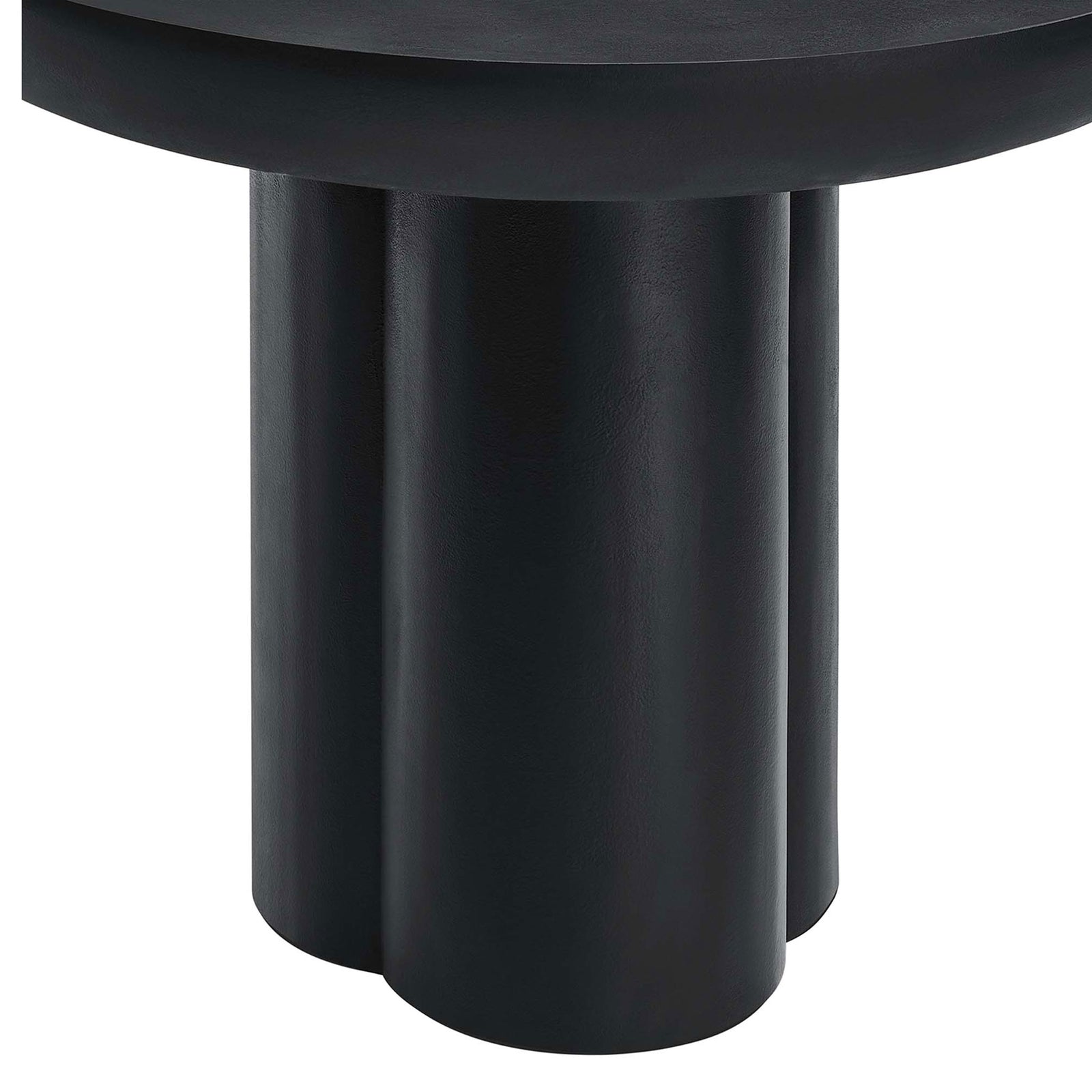Trefoil pedestal base with rounded columns and a refined matte black finish || EEI-6762-BLK || detail_studio