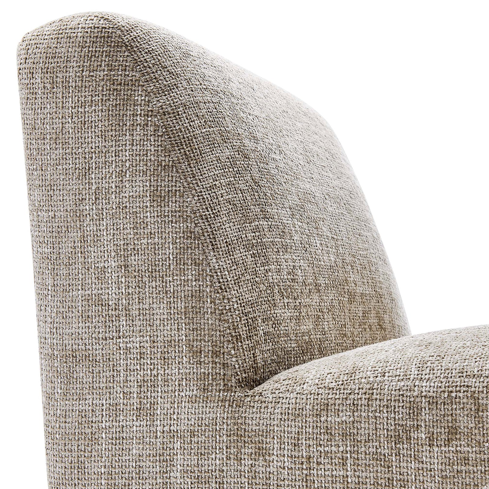 Textured chenille upholstery and a softly rounded back for cozy support || EEI-6765-KHA || detail_studio