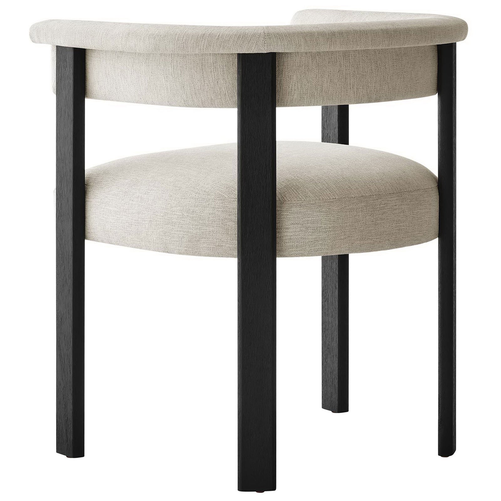Sweeping curved backrest and airy gap detail give this upholstered dining chair a light, modern feel || EEI-6776-HEI-BLK || back_angle_studio