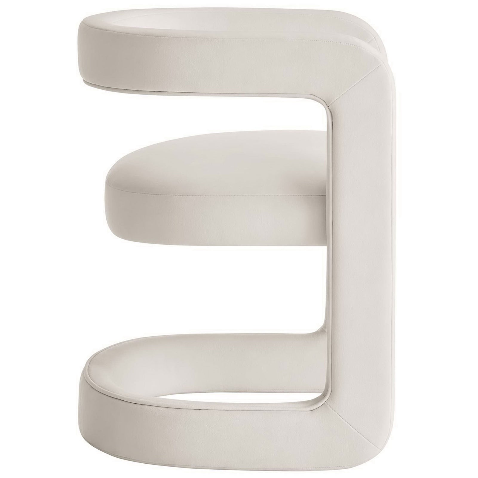 Sleek continuous frame and floating seat in soft performance velvet || EEI-6778-ALA || side_studio