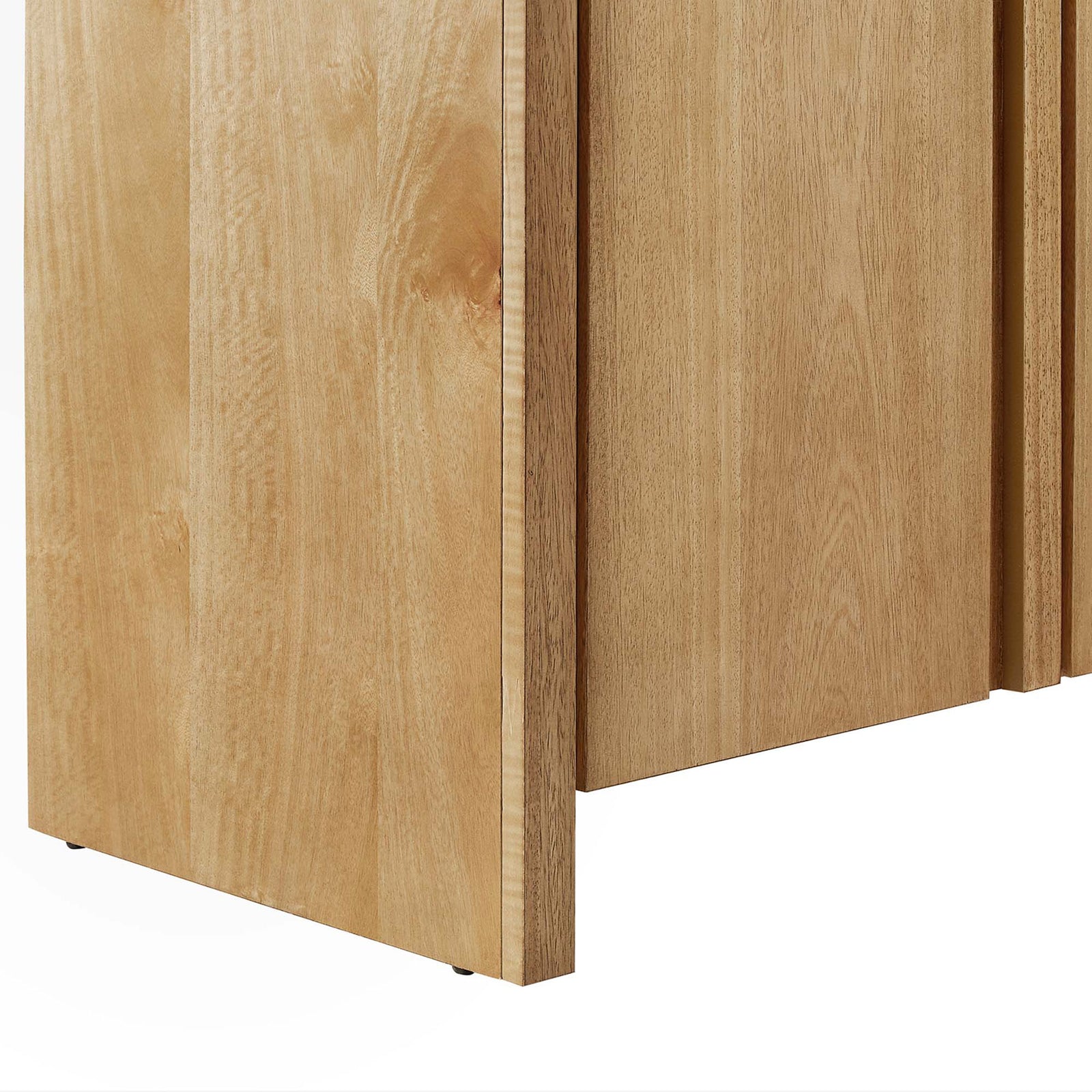 Sturdy base with adjustable non-marking foot pads protects floors and keeps the vanity level. || EEI-6790-OAK-WHI || leg_studio