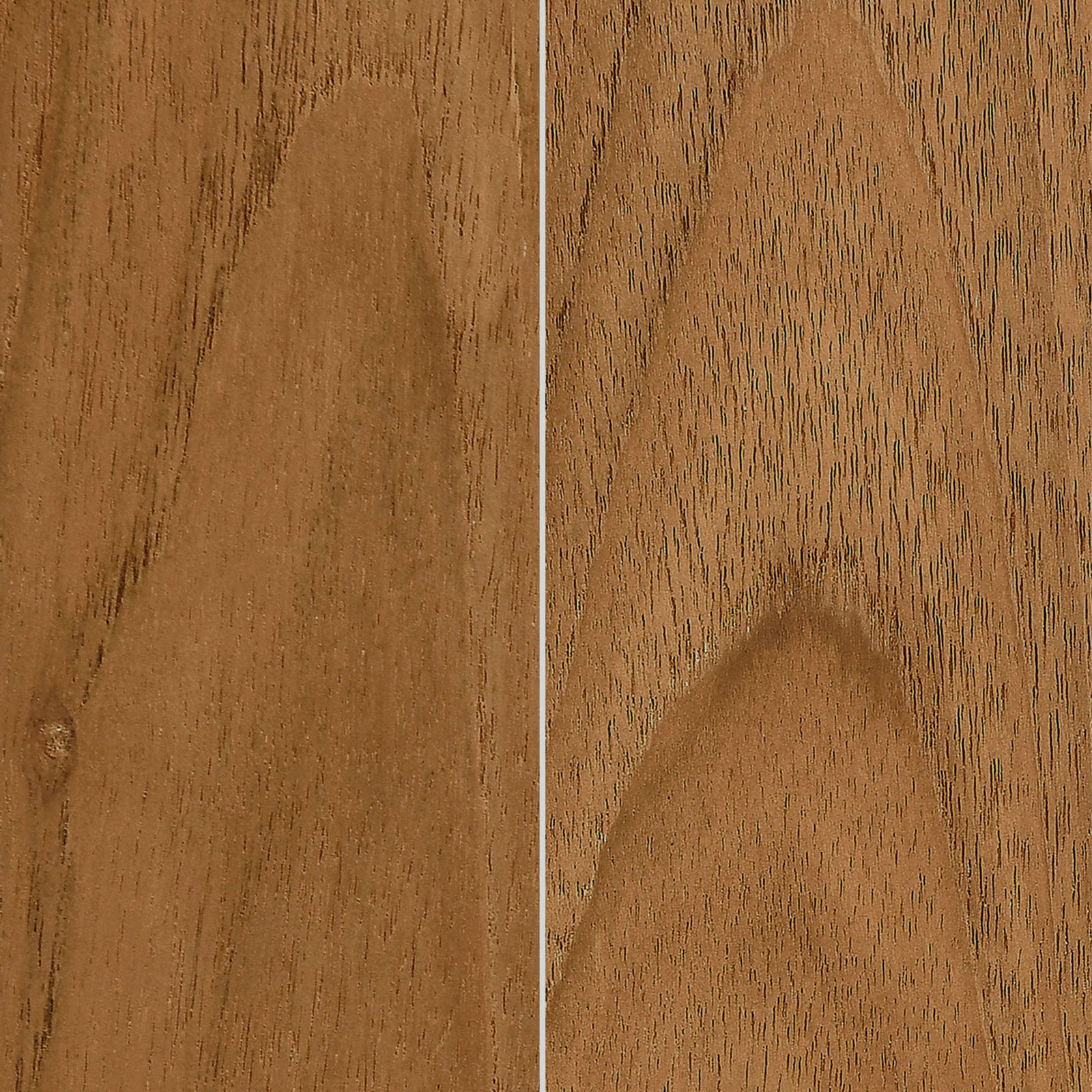 Natural teak wood grain showing warm brown tones and organic variations in the patio table finish. || EEI-6813-NAT || swatch_studio