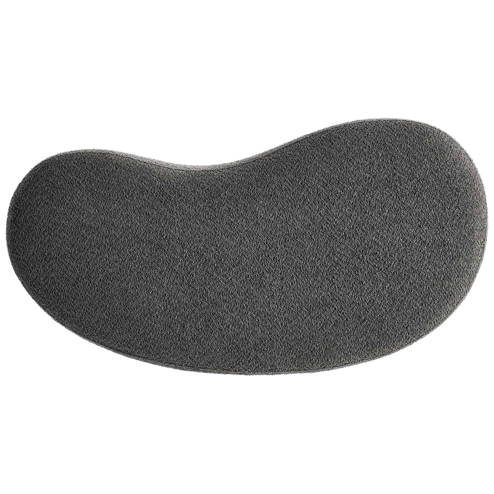Organic kidney shaped ottoman bench with textured dark gray chenille top and ample lounging space. || EEI-6816-SLA || top_studio
