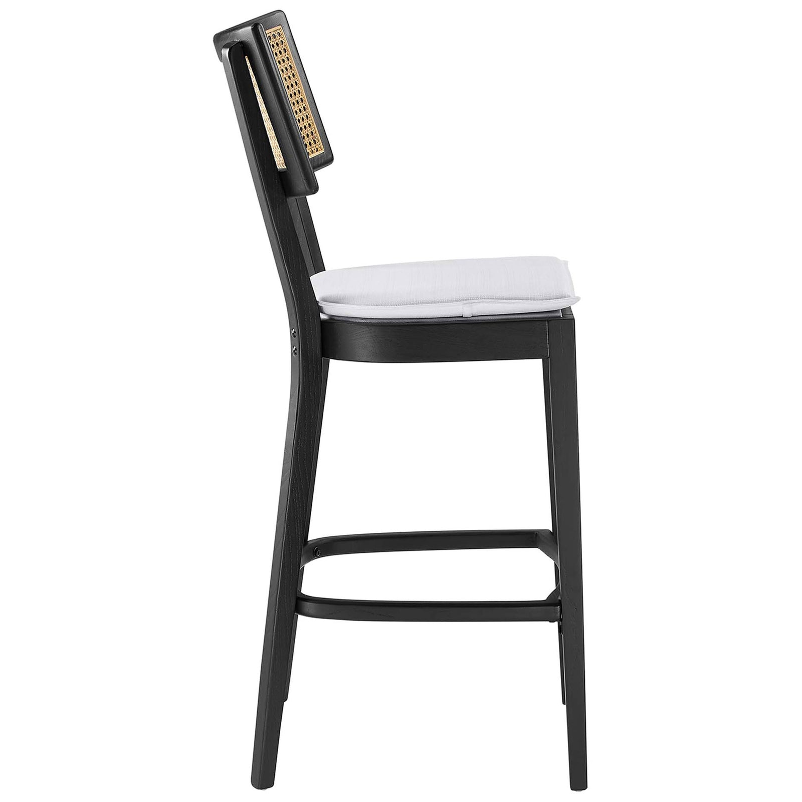 Bar-height silhouette with tapered legs and built-in footrest || EEI-6820-BLK-WHI || side_studio