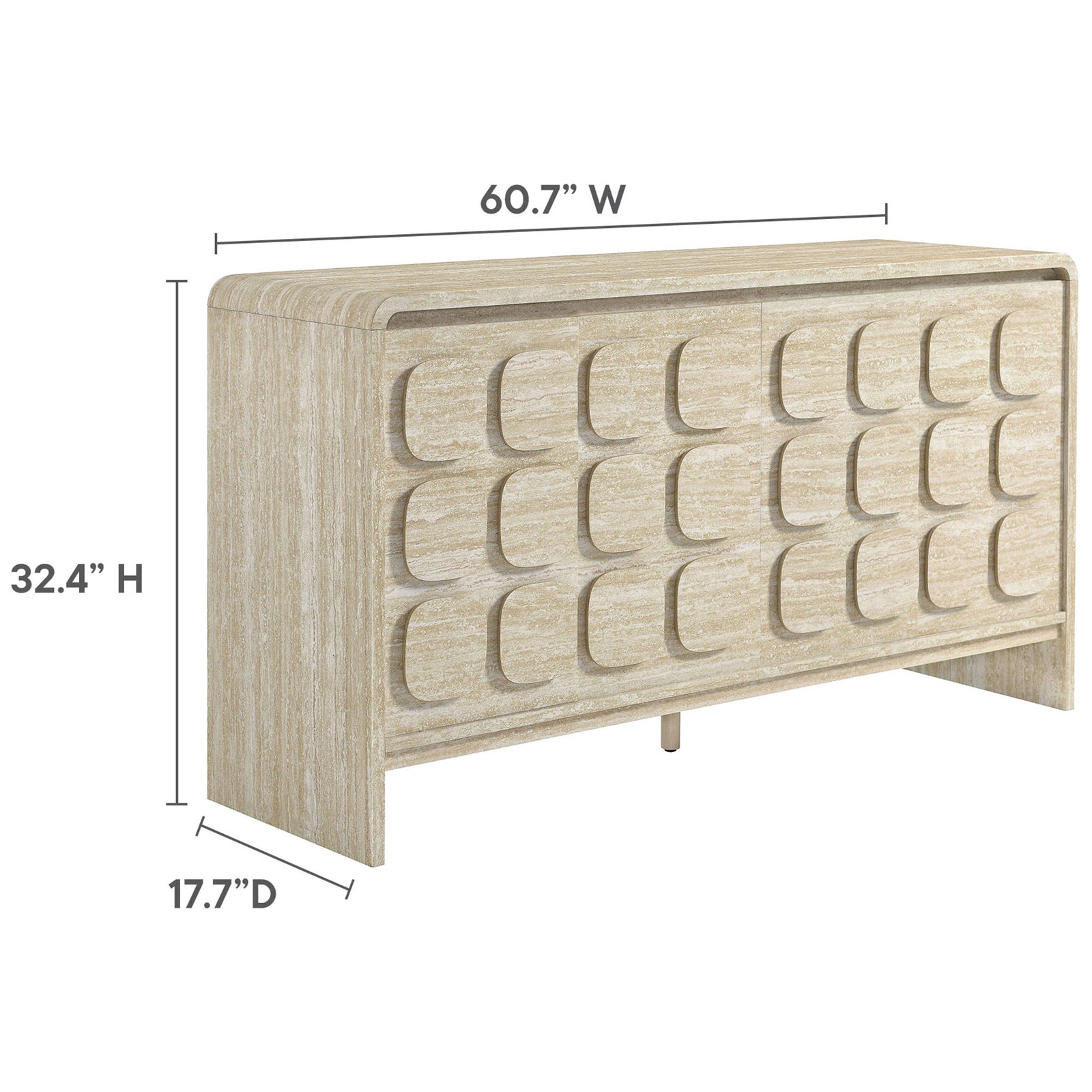 Dimension graphic showing sideboard width, height, and depth for easy room planning || EEI-6862-TRA || dimension_studio