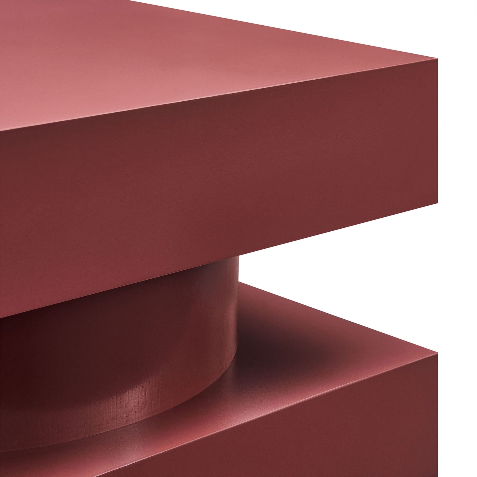 Close-up of the smooth square edge and curved center detail highlighting the sleek lacquered finish || EEI-6864-SPA || detail_studio