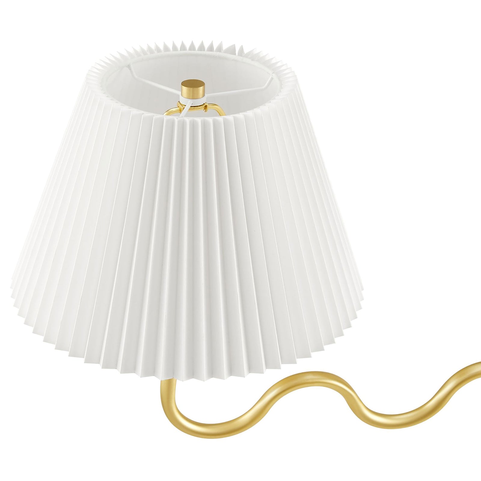 Crisp pleated fabric shade with brass hardware || EEI-6875-BRA || shade_studio