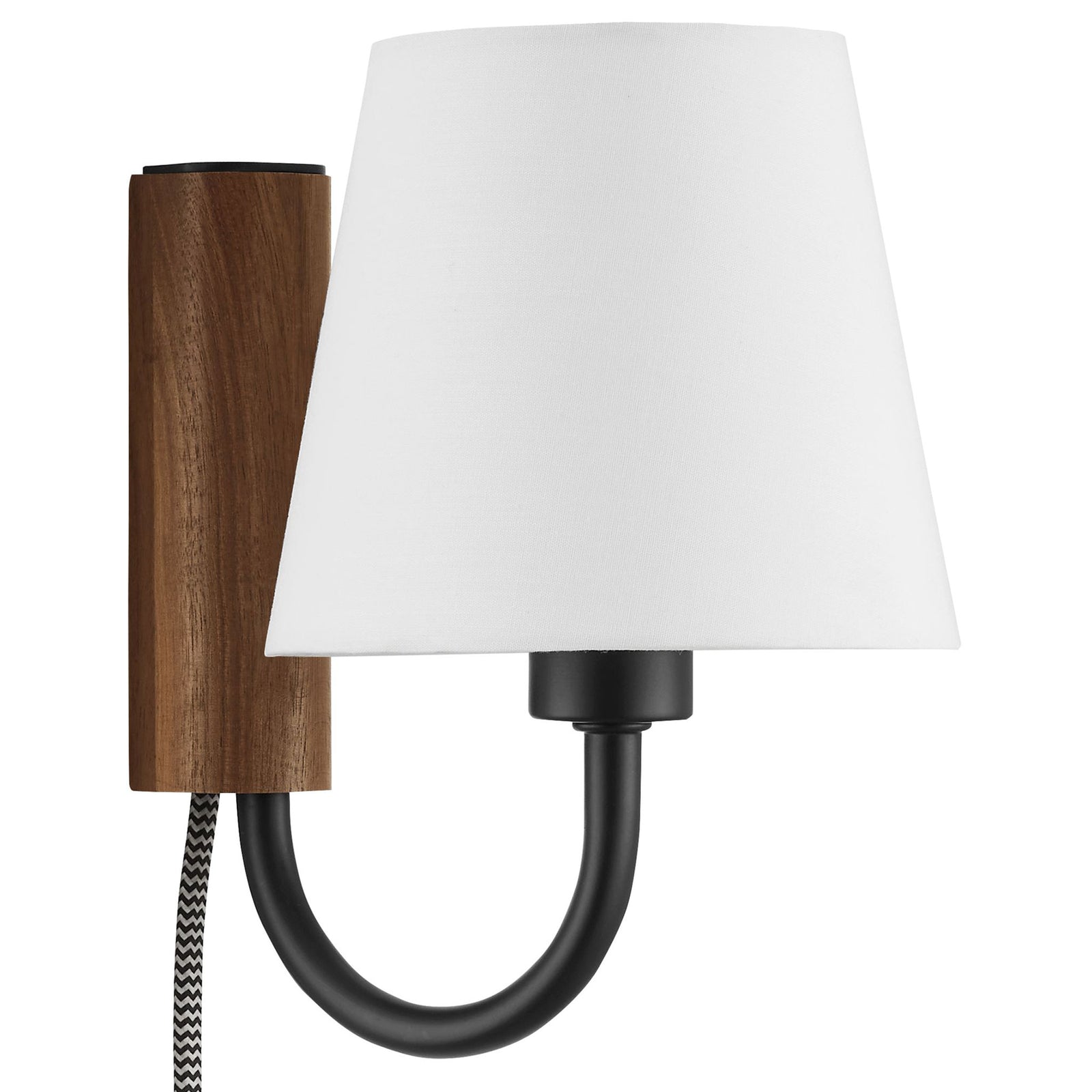 Sunlit swivel wall sconce features a curved U arm that brings soft modern lines to the wall || EEI-6880-WAL-BLK || front_angle_studio
