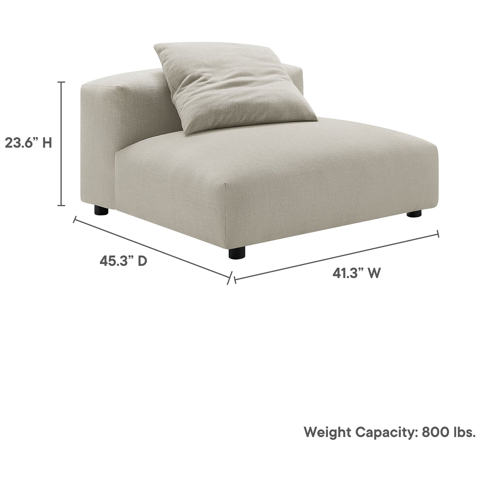 Spacious proportions and sturdy construction support up to 800 lbs for relaxed, expansive seating || EEI-6885-LIN || dimension_studio