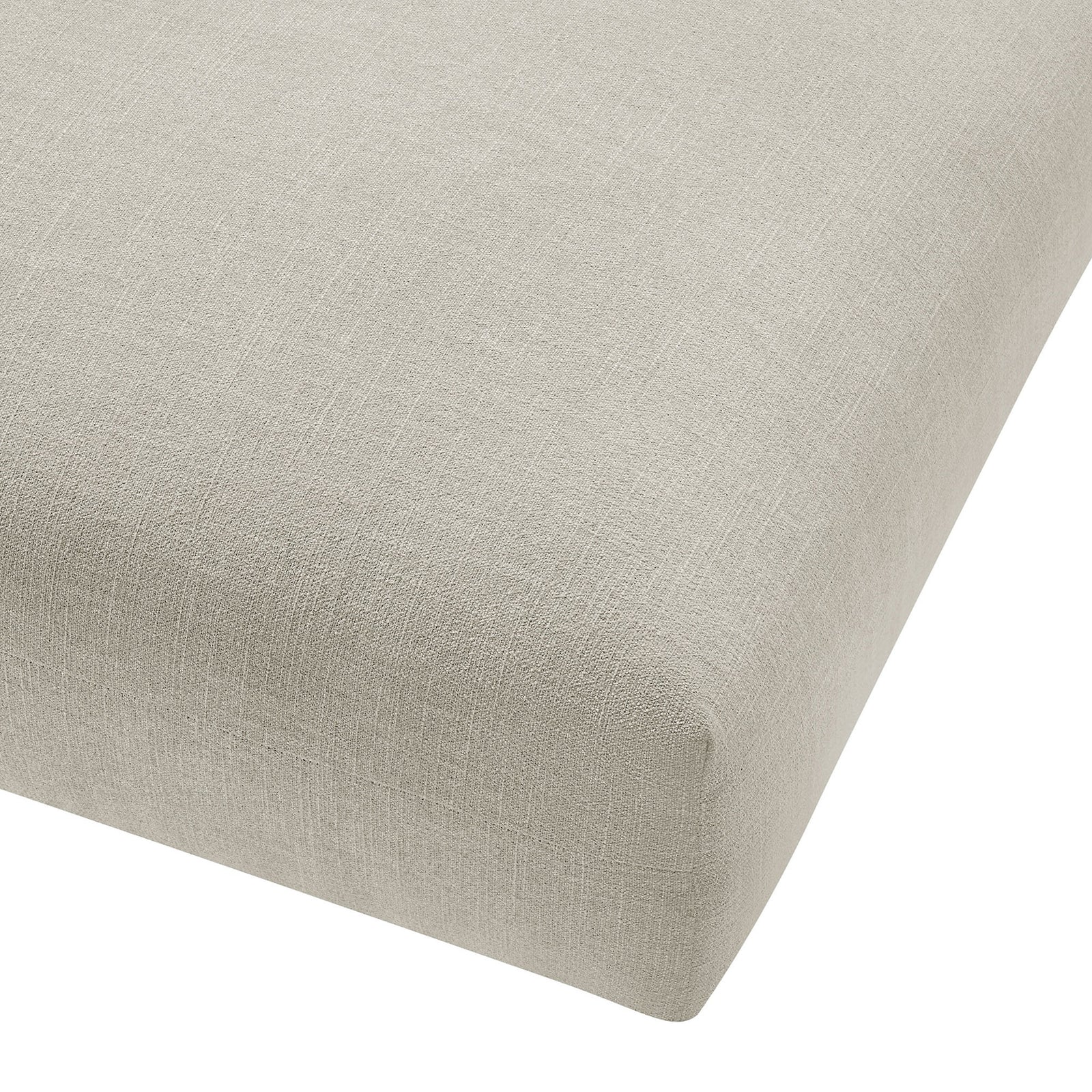 Textured woven linen fabric and plush foam padding create a cozy, supportive surface on this modular ottoman || EEI-6889-LIN || detail_studio