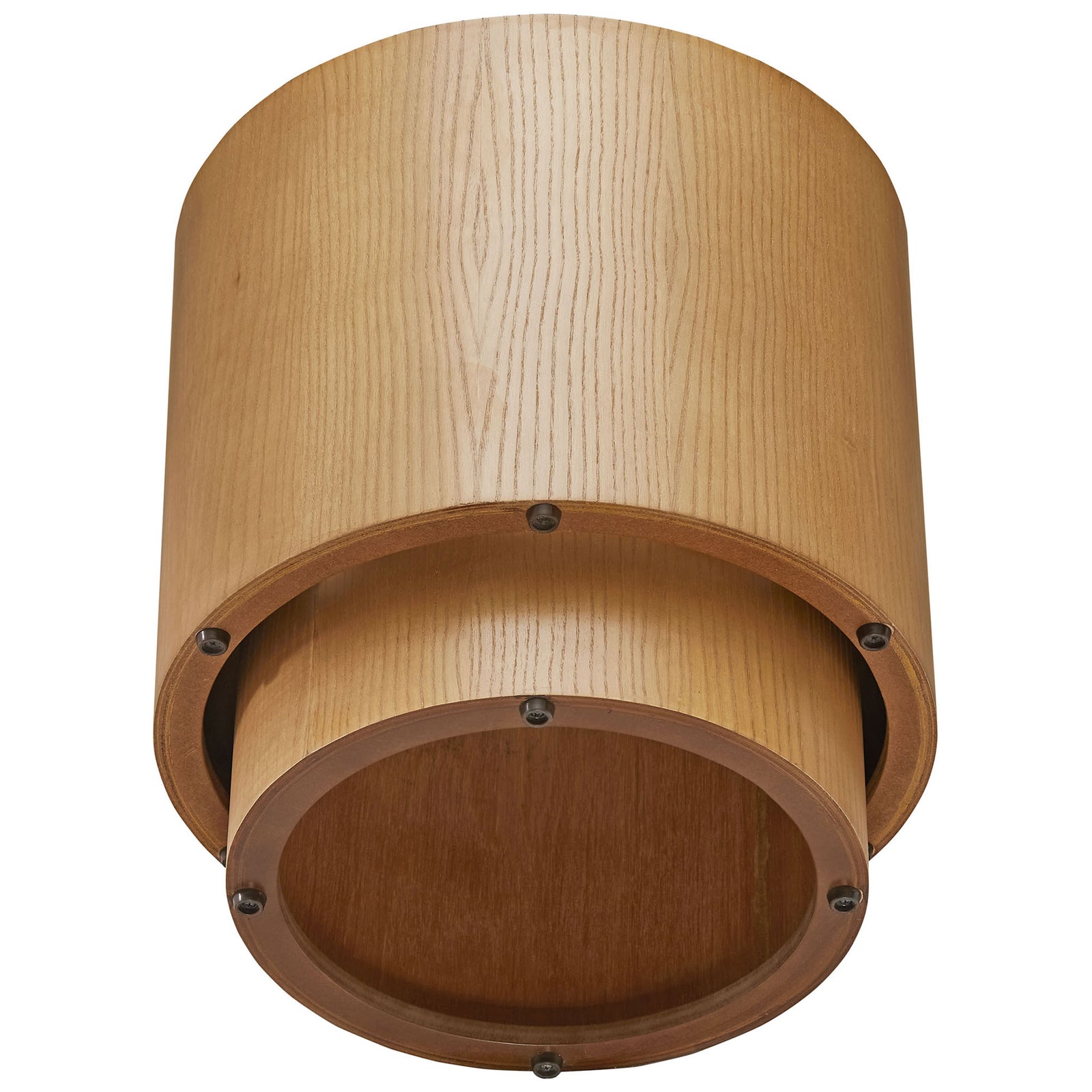 Nested bases reveal smooth ash veneer construction and non-marking floor glides for easy positioning || EEI-6893-NAT || detail_studio