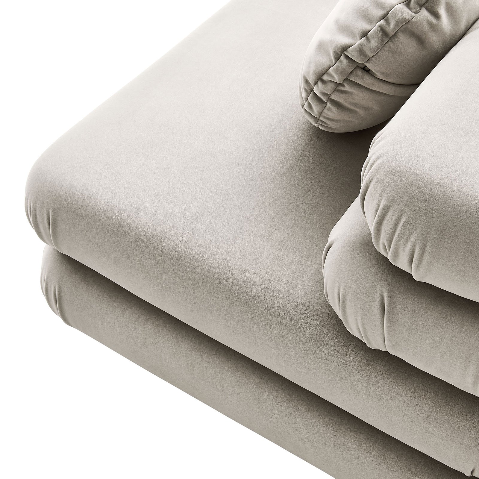 Soft performance velvet upholstery with plush foam and smooth, rounded seams || EEI-6896-ALM || detail_studio