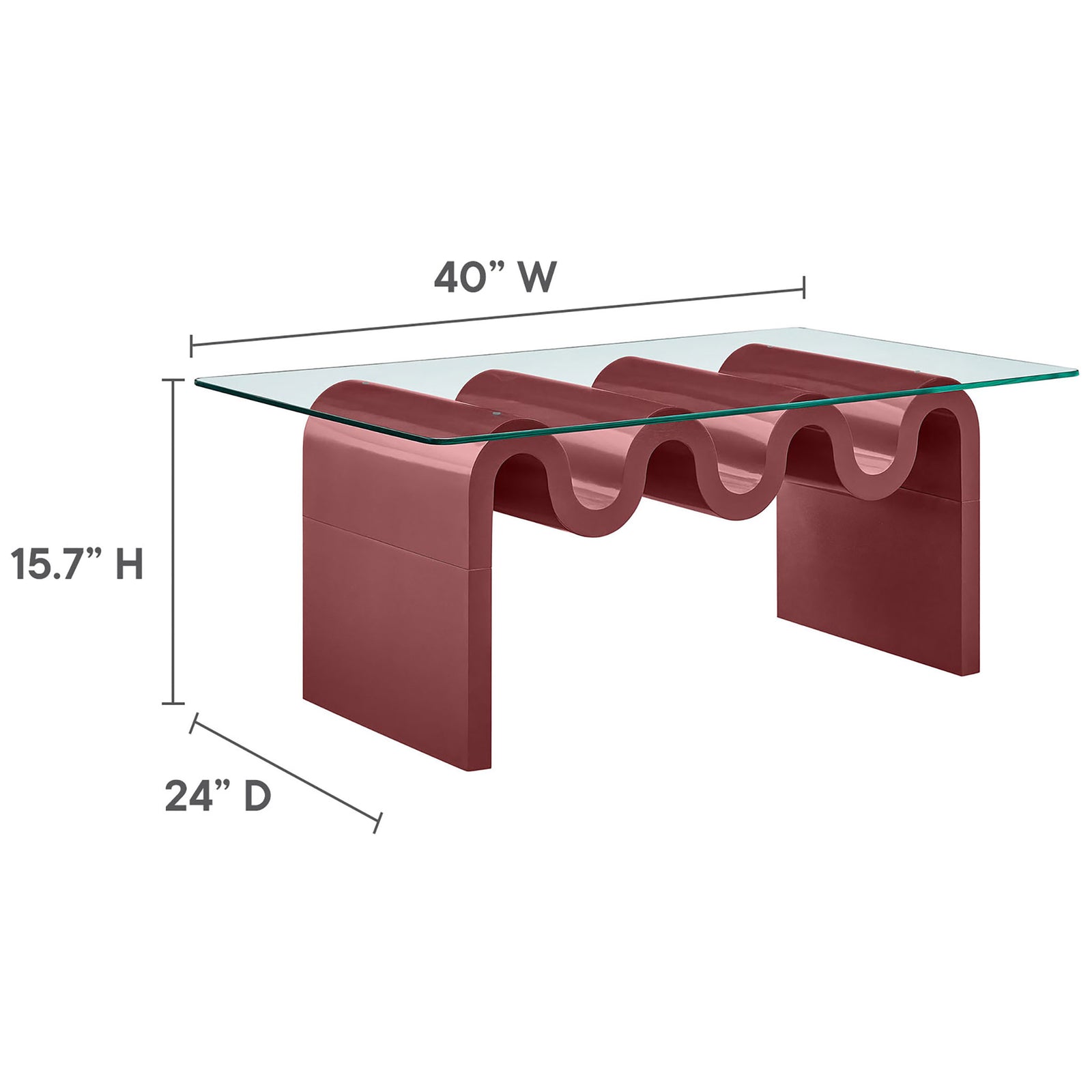 Dimensions shown for the coffee table: 40 in W x 24 in D x 15.7 in H || EEI-6900-SPA || dimension_studio