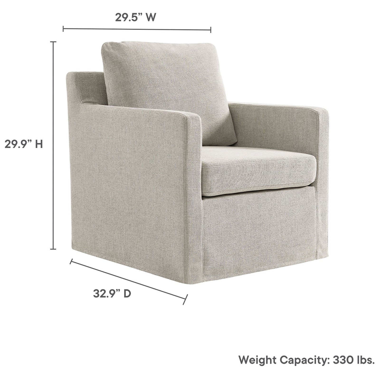Balanced proportions deliver roomy seating in a compact footprint with supportive foam comfort || EEI-6910-LIN || dimension_studio