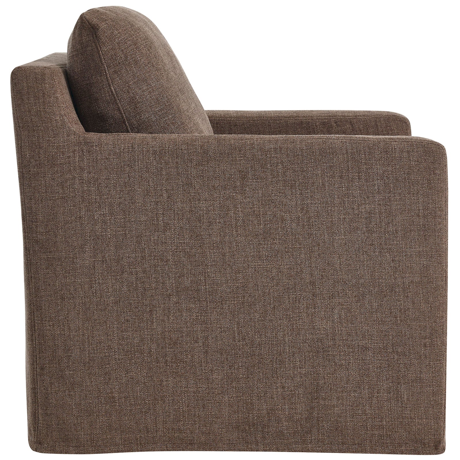 Tailored track arms and full slipcover in textured mocha fabric || EEI-6910-MOC || side_studio