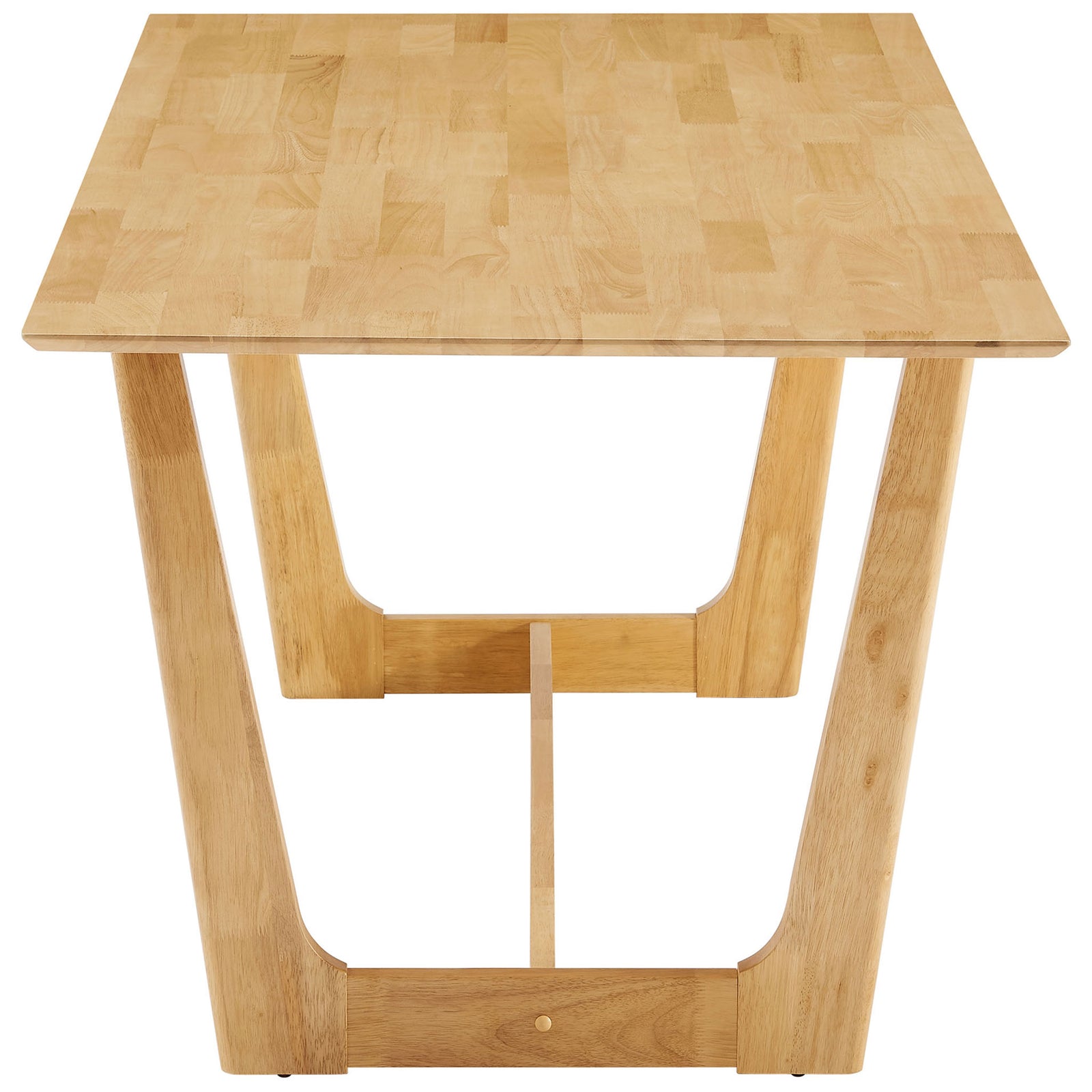 Natural wood tabletop with clean lines and a sturdy sculptural base || EEI-6914-NAT || side_studio