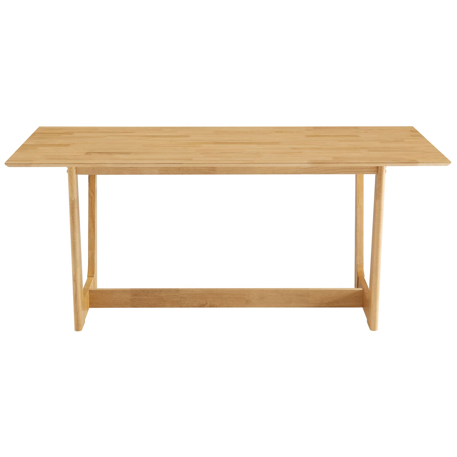 Rectangular natural wood dining table seats six for warm welcoming meals || EEI-6914-NAT || front_studio