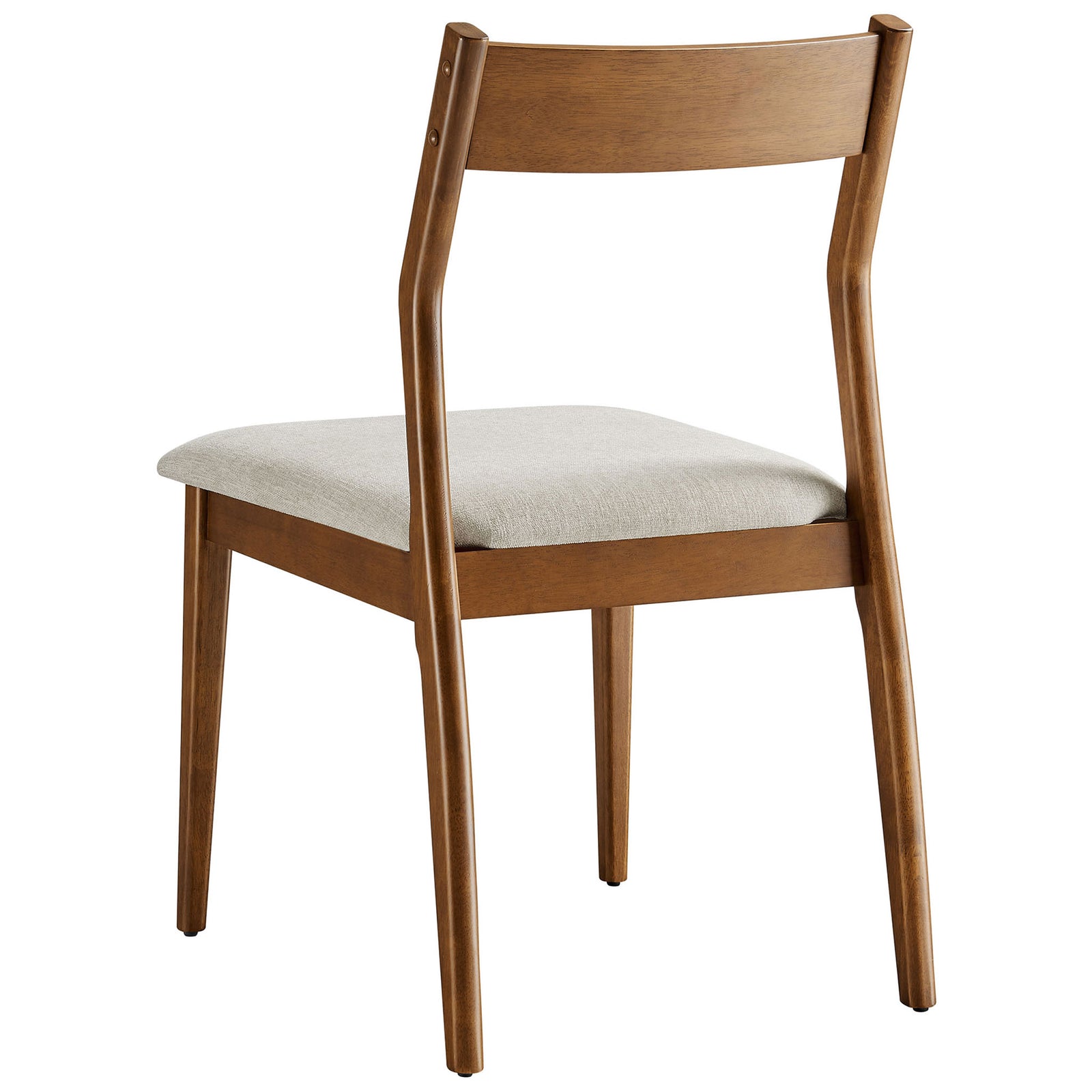 Curved walnut backrest with rounded dowel accents and gently tapered legs || EEI-6918-WAL-HEB || back_angle_studio