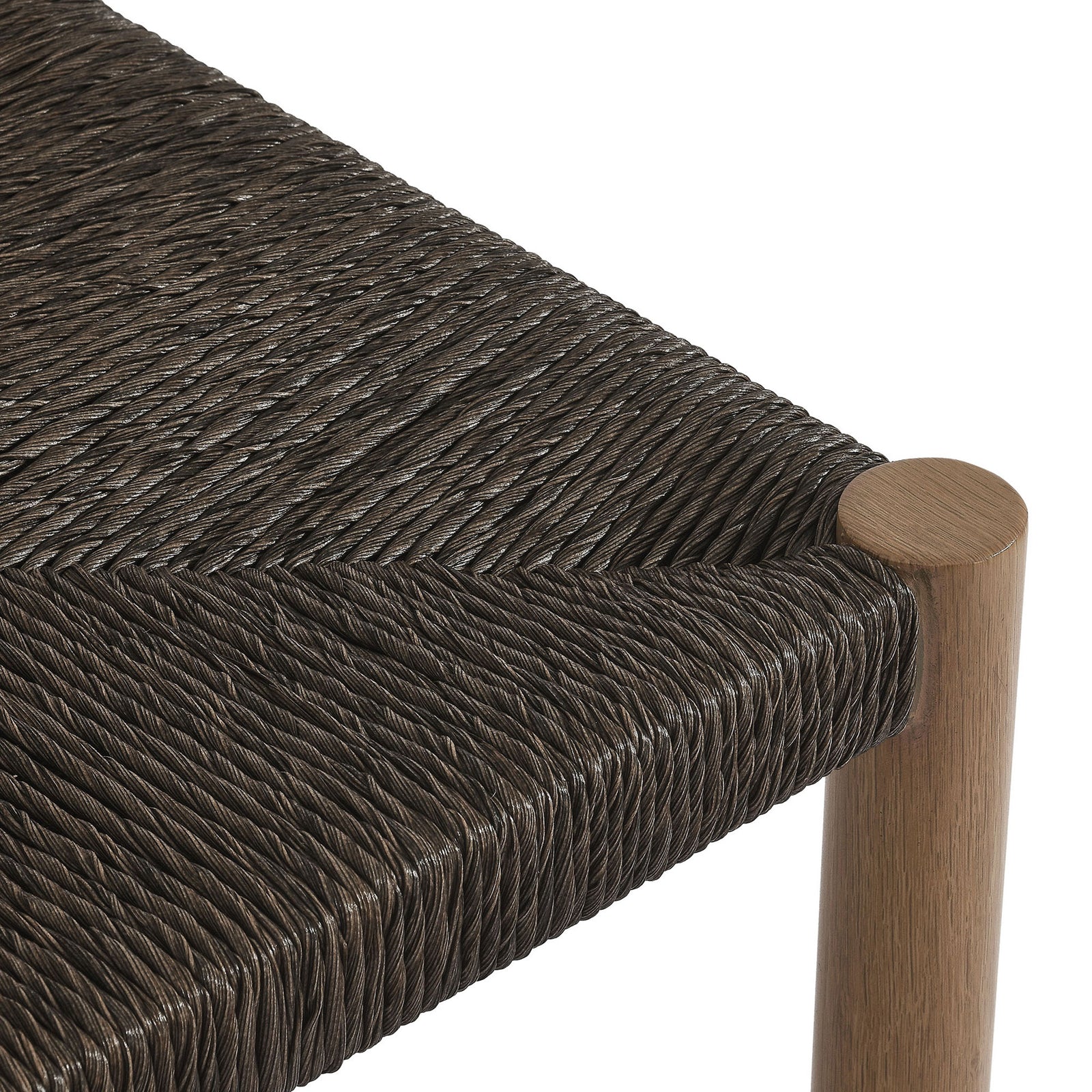 Dark synthetic rattan seat weave creates a refined, dimensional texture across the surface || EEI-6983-WAL || swatch_studio