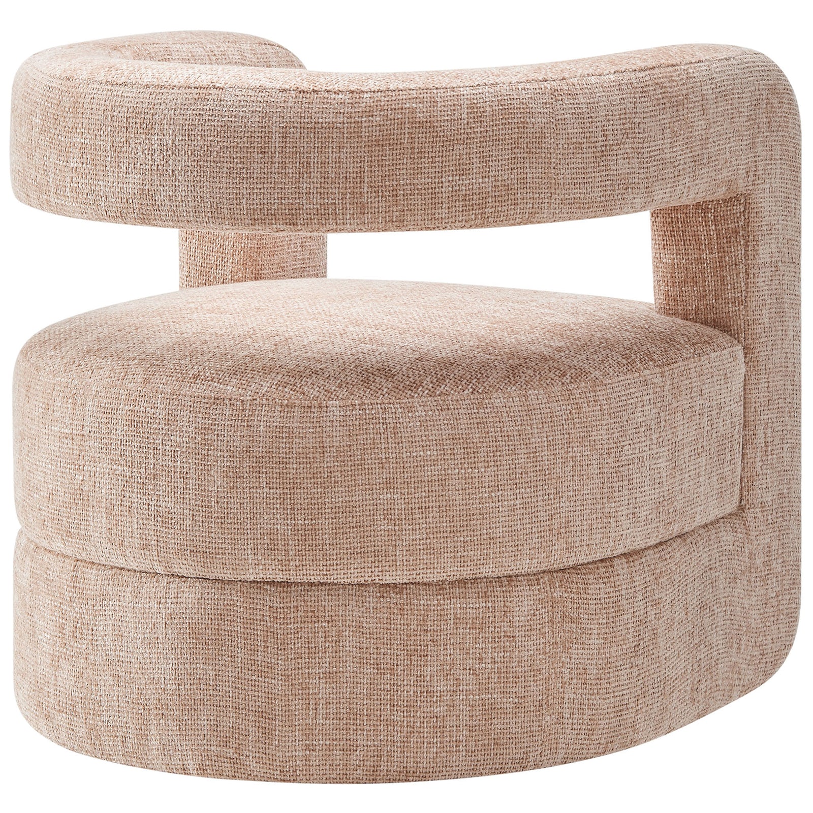 Open-back design with sweeping U-shaped frame and smooth, tailored chenille. || EEI-6991-BLS || back_angle_studio