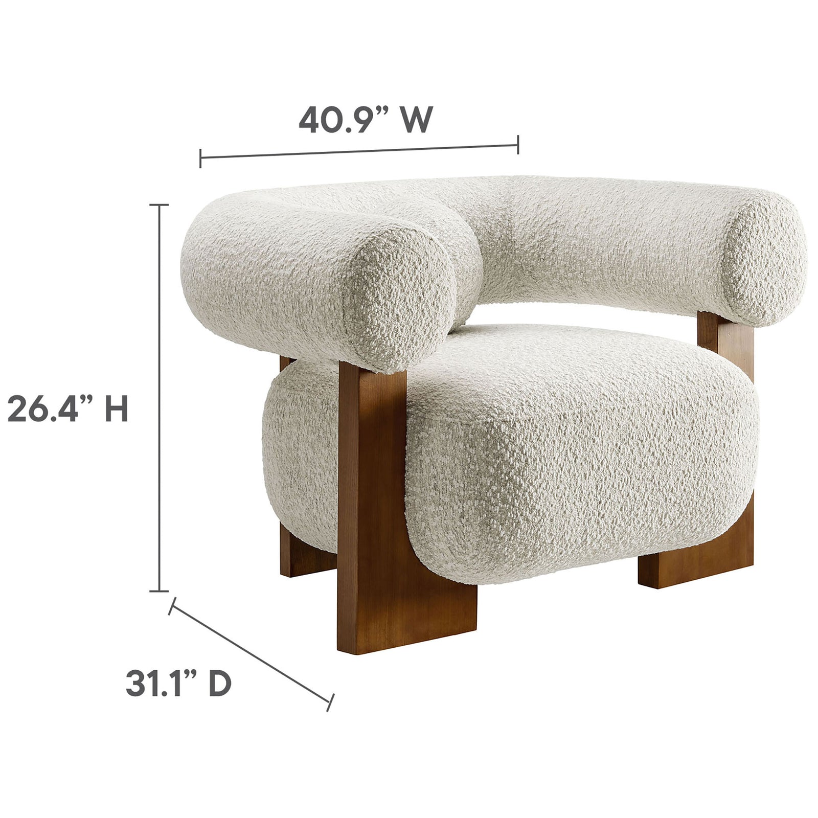 Generous proportions deliver lounge-worthy comfort in a compact, statement-making accent chair. || EEI-6996-PRL || dimension_studio