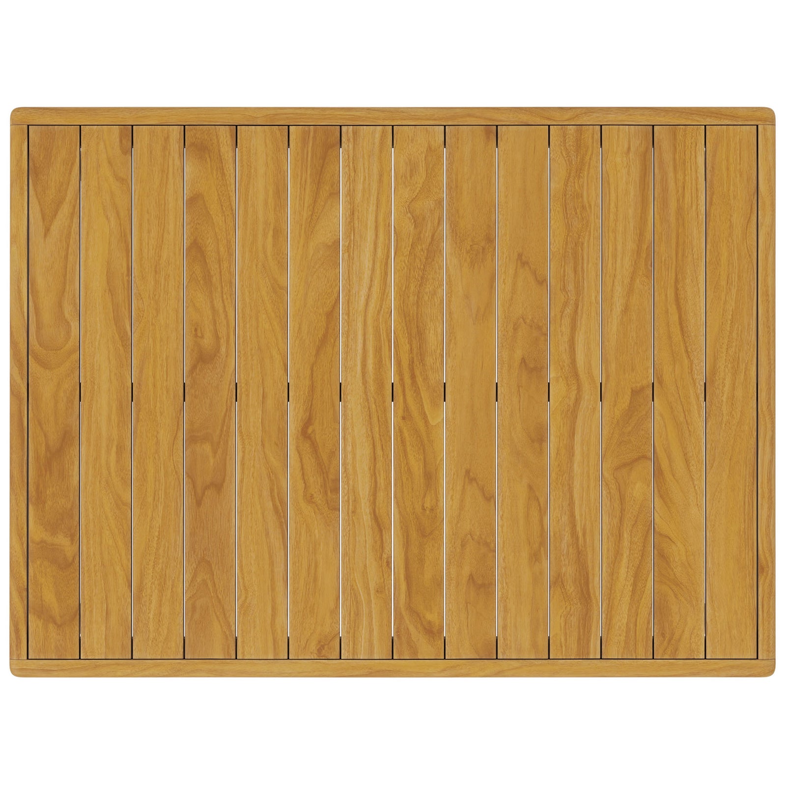 Slatted teak tabletop with rich natural grain that adds warmth and texture to outdoor seating areas || EEI-7010-NAT || top_studio