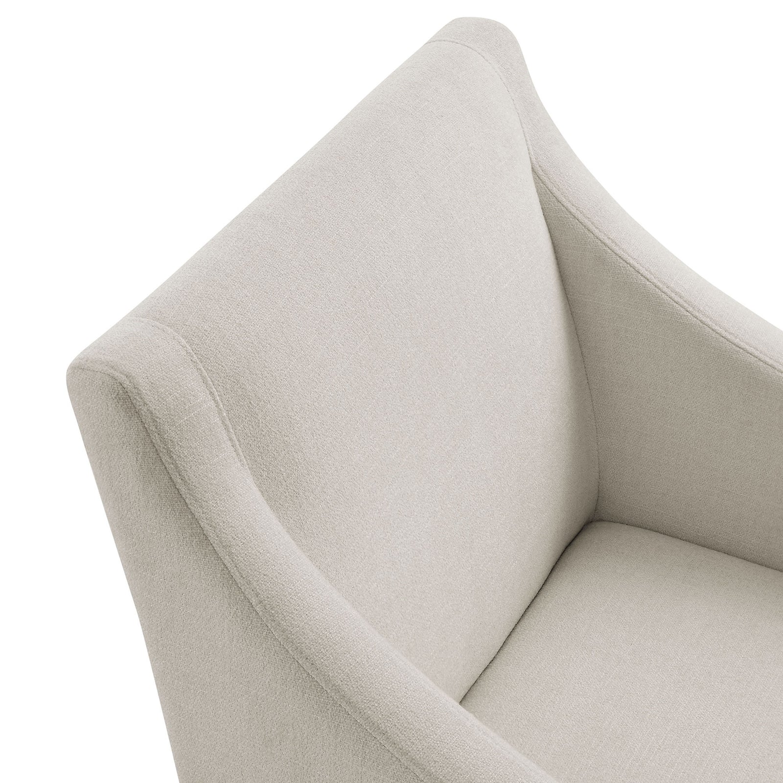 Textured slub-weave upholstery and curved armrests of the Alton chair add comfort and visual softness || EEI-7058-SAL-BLK || detail_studio