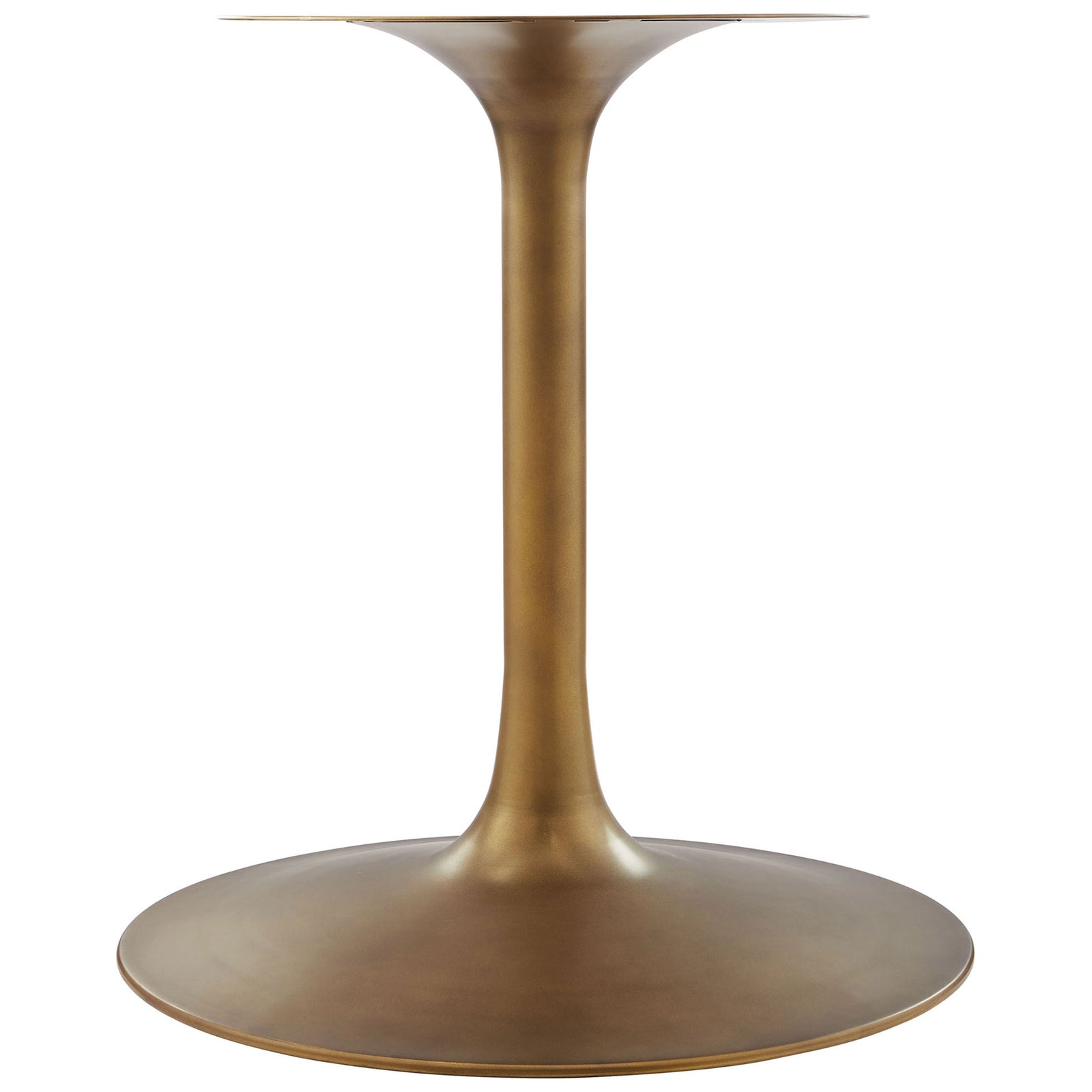 Graceful brass tulip pedestal base with broad, stable footprint and softly brushed metallic finish || EEI-7070-BRA-WAL || leg_studio
