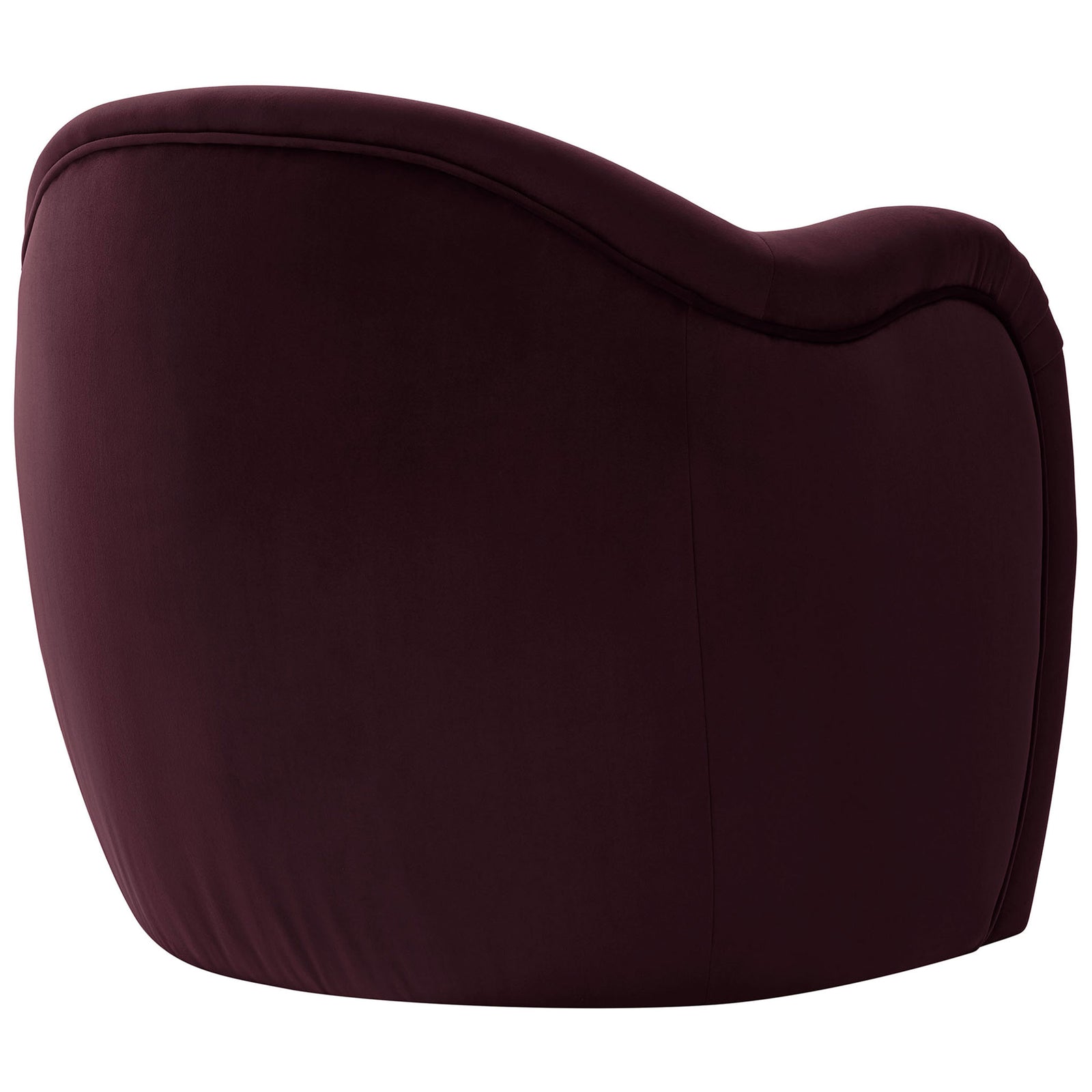 Smooth rounded backrest in luxe mulberry performance velvet || EEI-7074-MUL || back_studio
