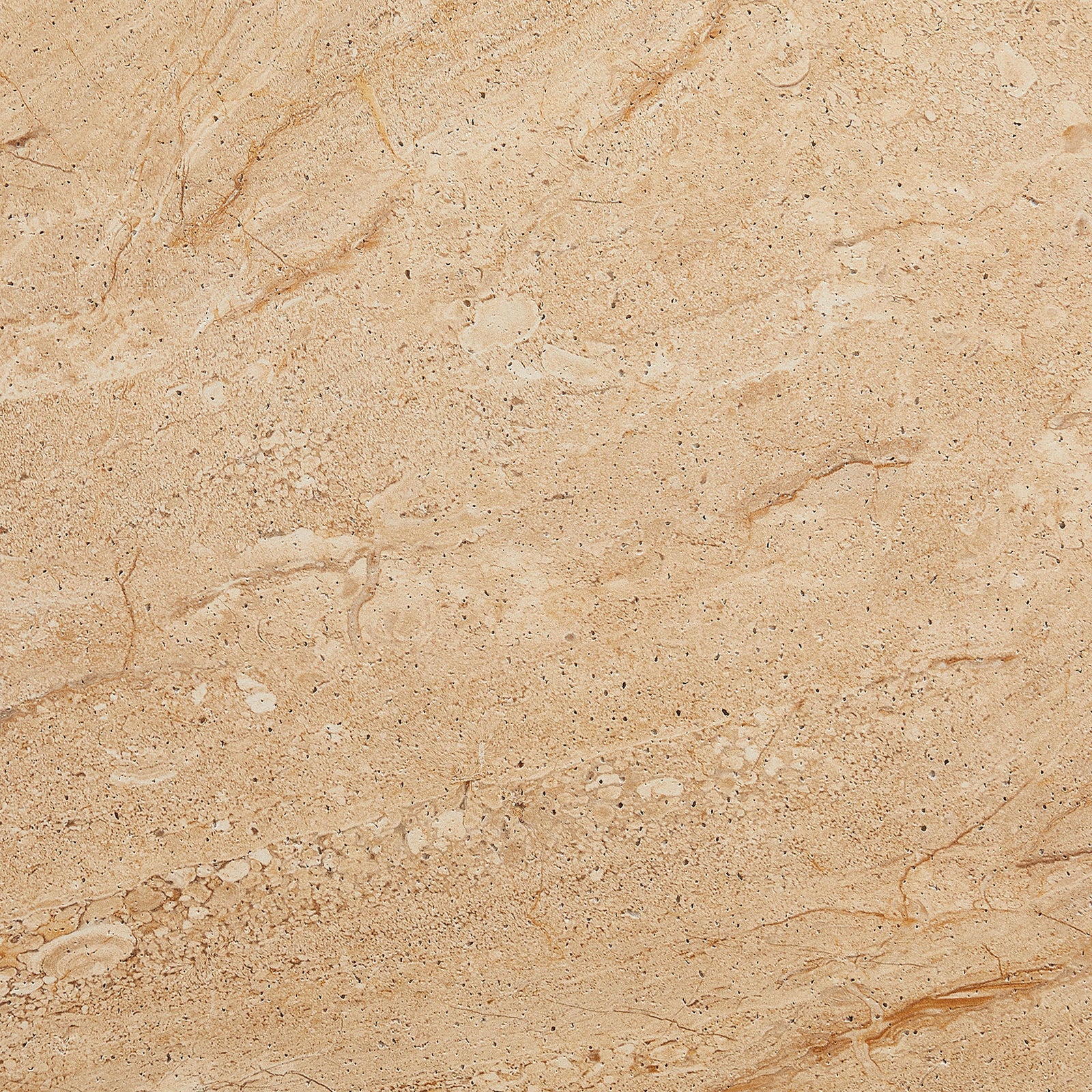Faux travertine surface features warm sand tones, soft veining, and natural-looking speckled texture || EEI-7093-TRV || swatch_studio
