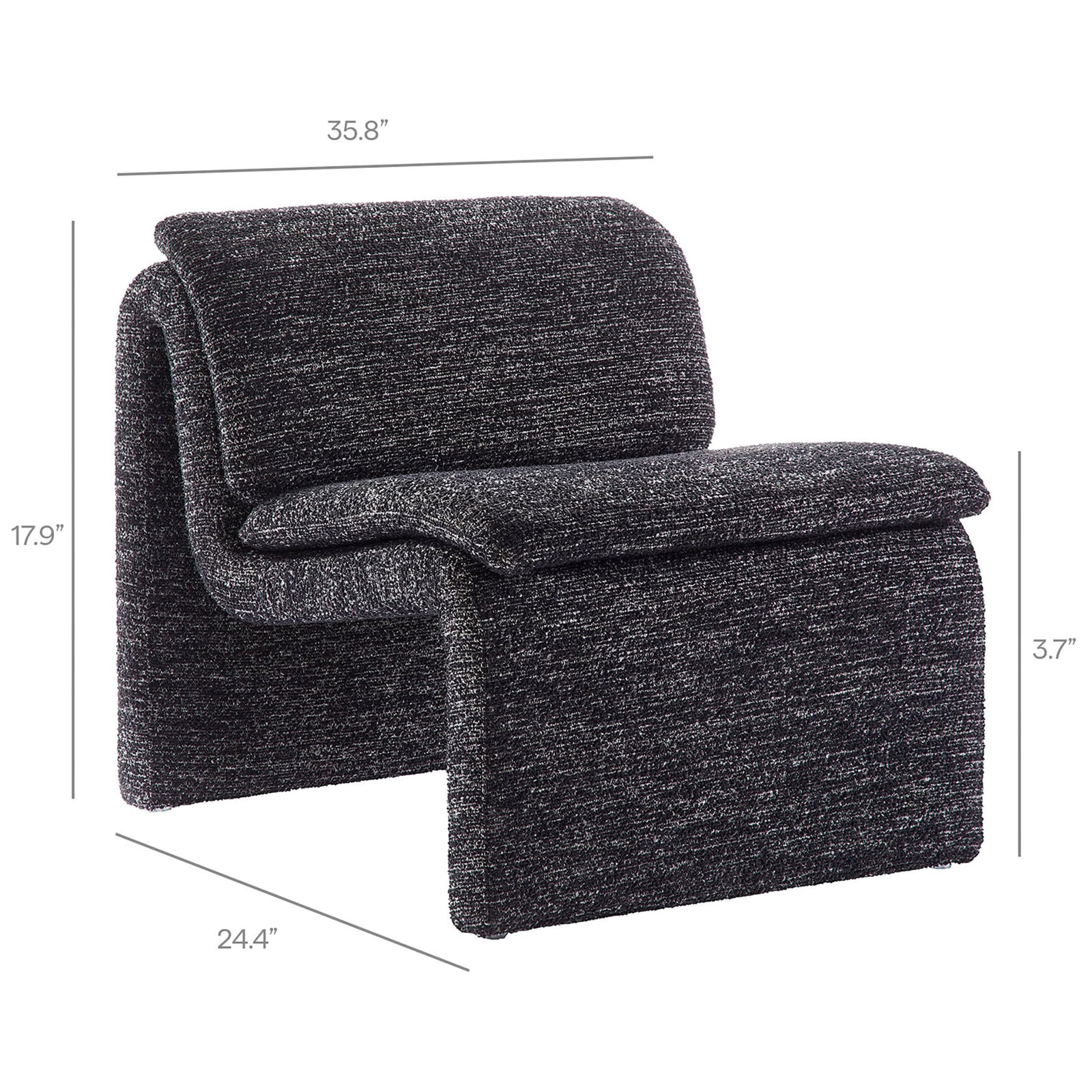 Compact, curvy lounge chair delivers modern comfort in a space-savvy silhouette. || EEI-7103-CHA || dimension_studio