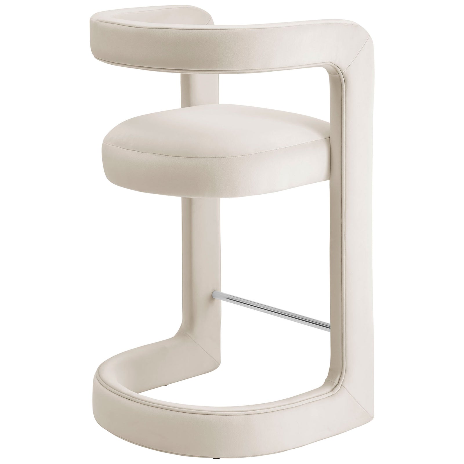 Sculpted open-back silhouette with rounded arms and plush seat in performance velvet || EEI-7107-ALA || back_angle_studio