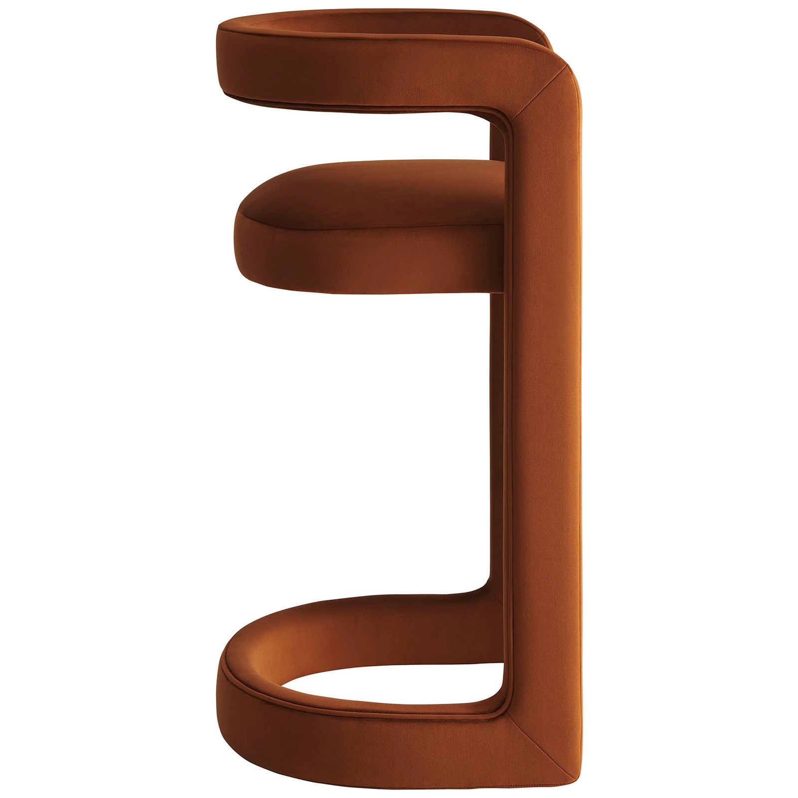 Streamlined side view reveals the padded seat and airy, wraparound back || EEI-7108-RUS || side_studio