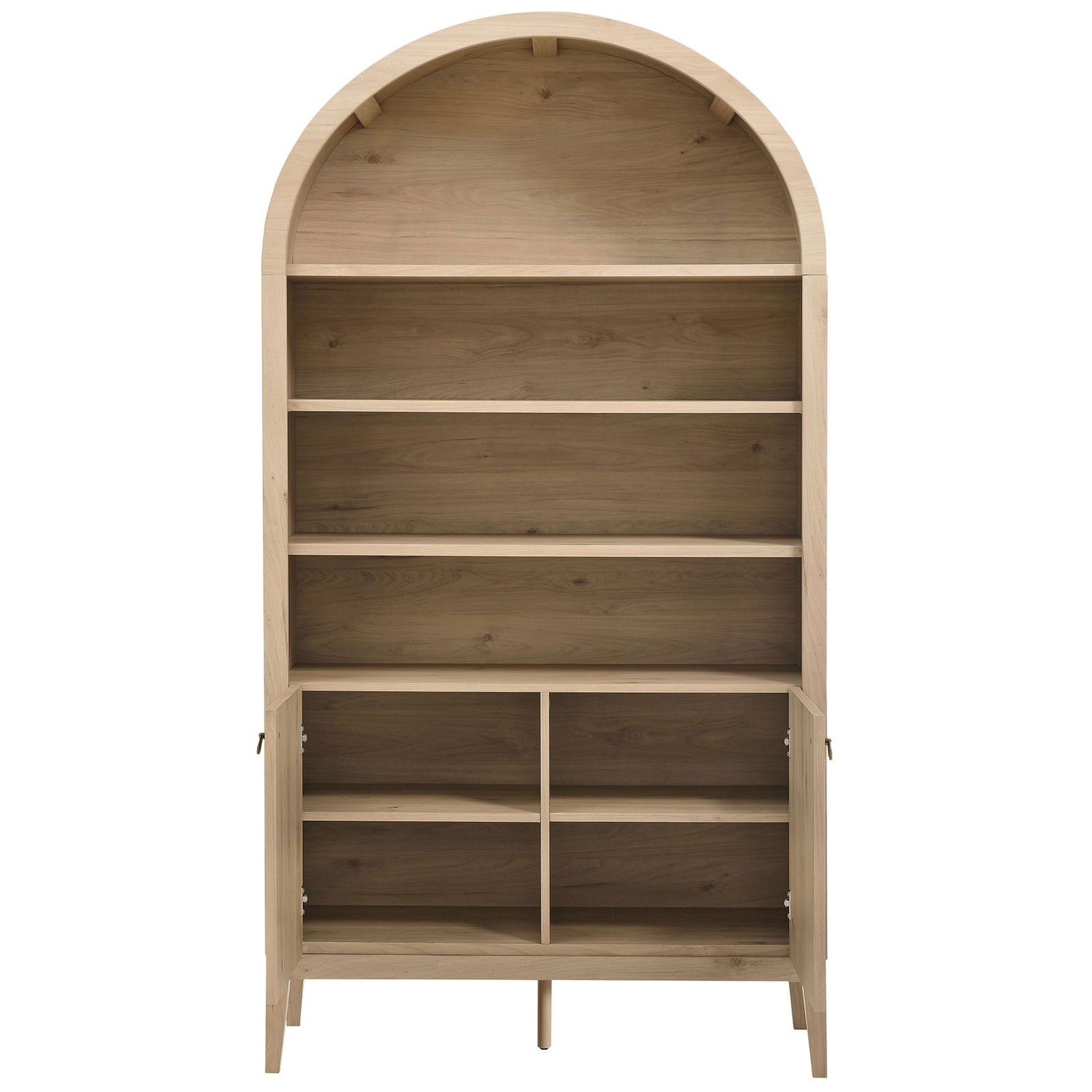 Lower cabinet doors open to reveal adjustable shelves for organized storage || EEI-7169-LOA || front_open_studio