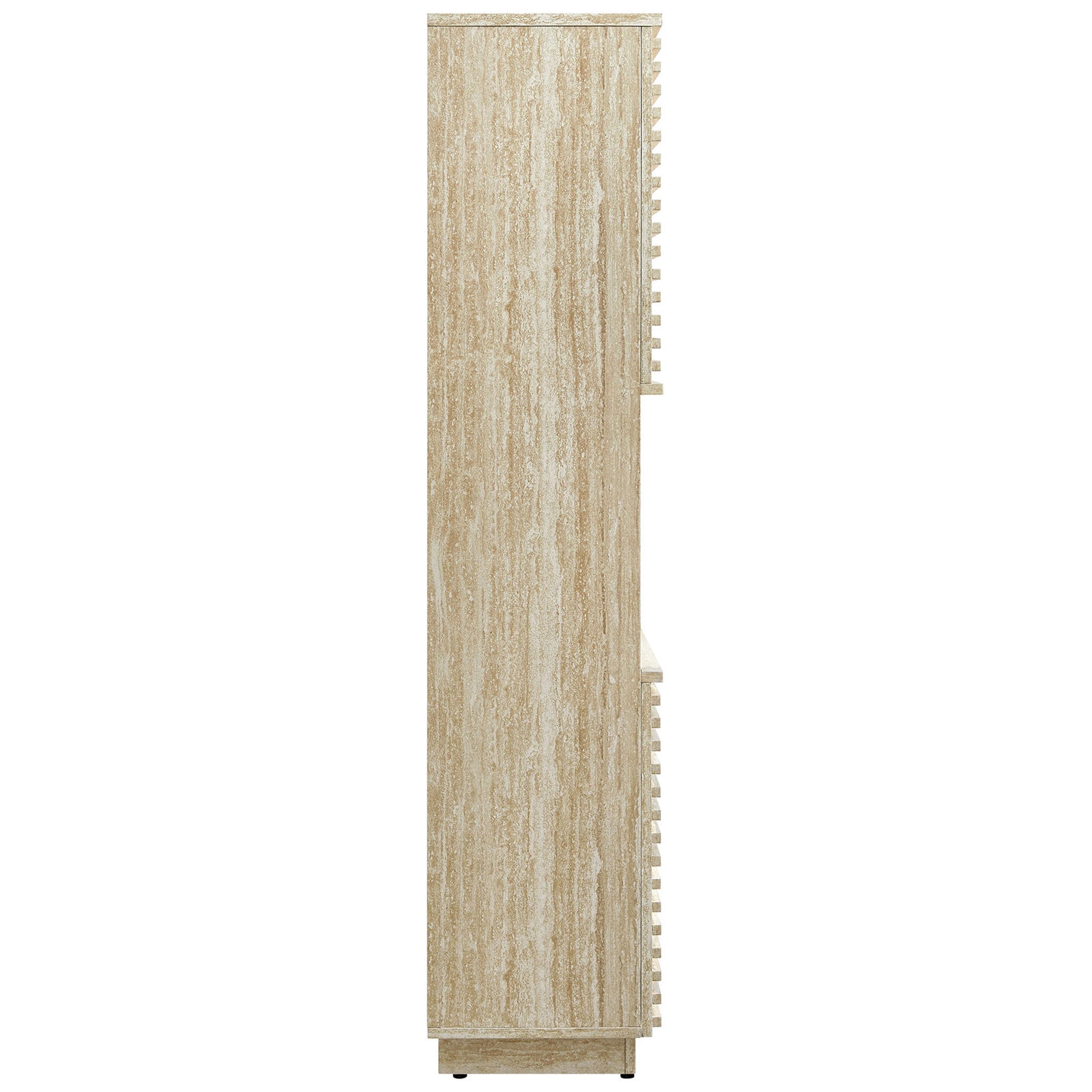 Slim profile with realistic travertine grain wrapping the sides and top || EEI-7179-TRA || side_studio