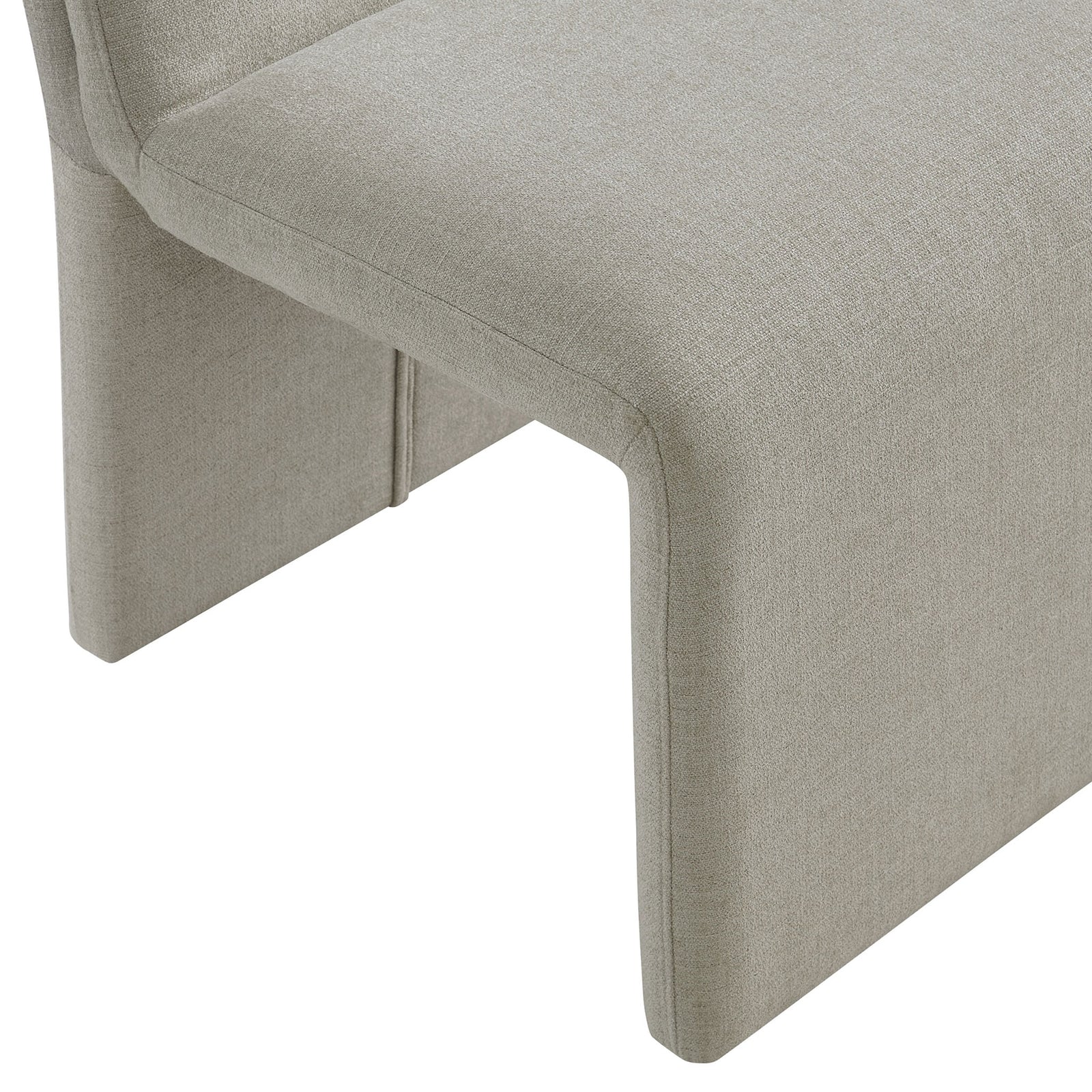 Curved base design emphasizes the unique folded silhouette and smooth upholstered finish || EEI-7185-LIN || leg_studio