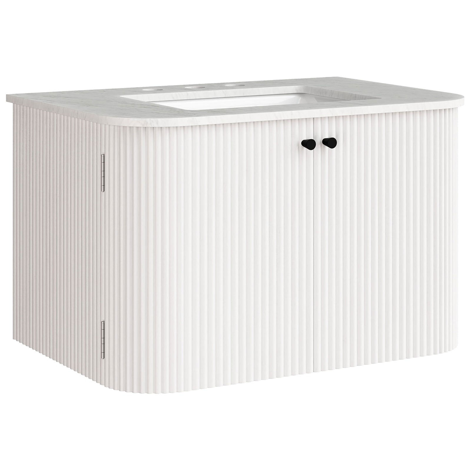 Rounded corners and vertical fluting deliver a refined, contemporary look || EEI-7208-IVO || front_angle_studio