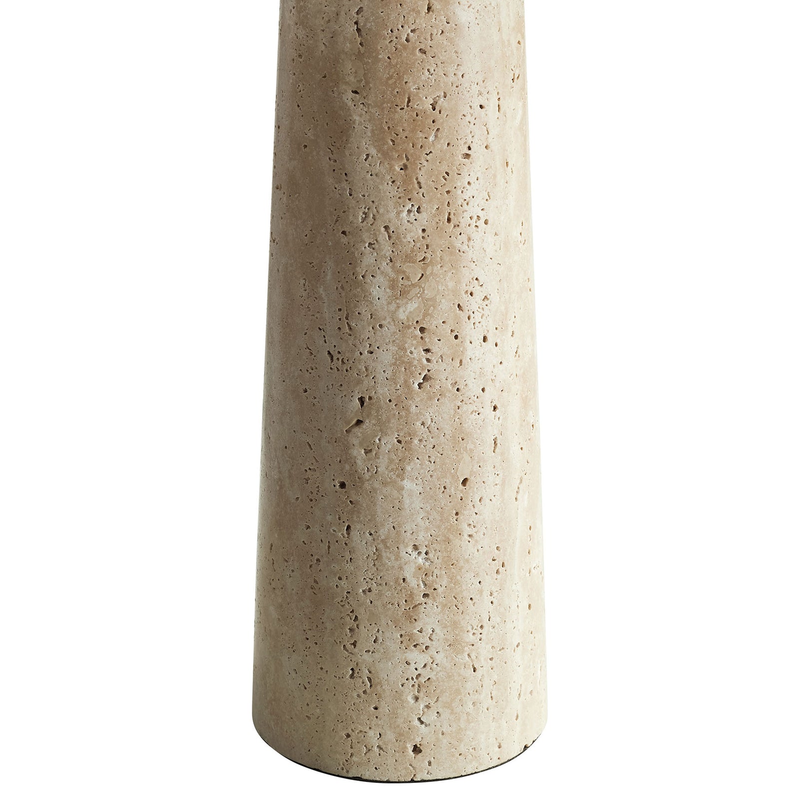 Natural travertine base showcases warm beige tones and organic texture for timeless, grounded style || EEI-7215-TRV || detail_studio